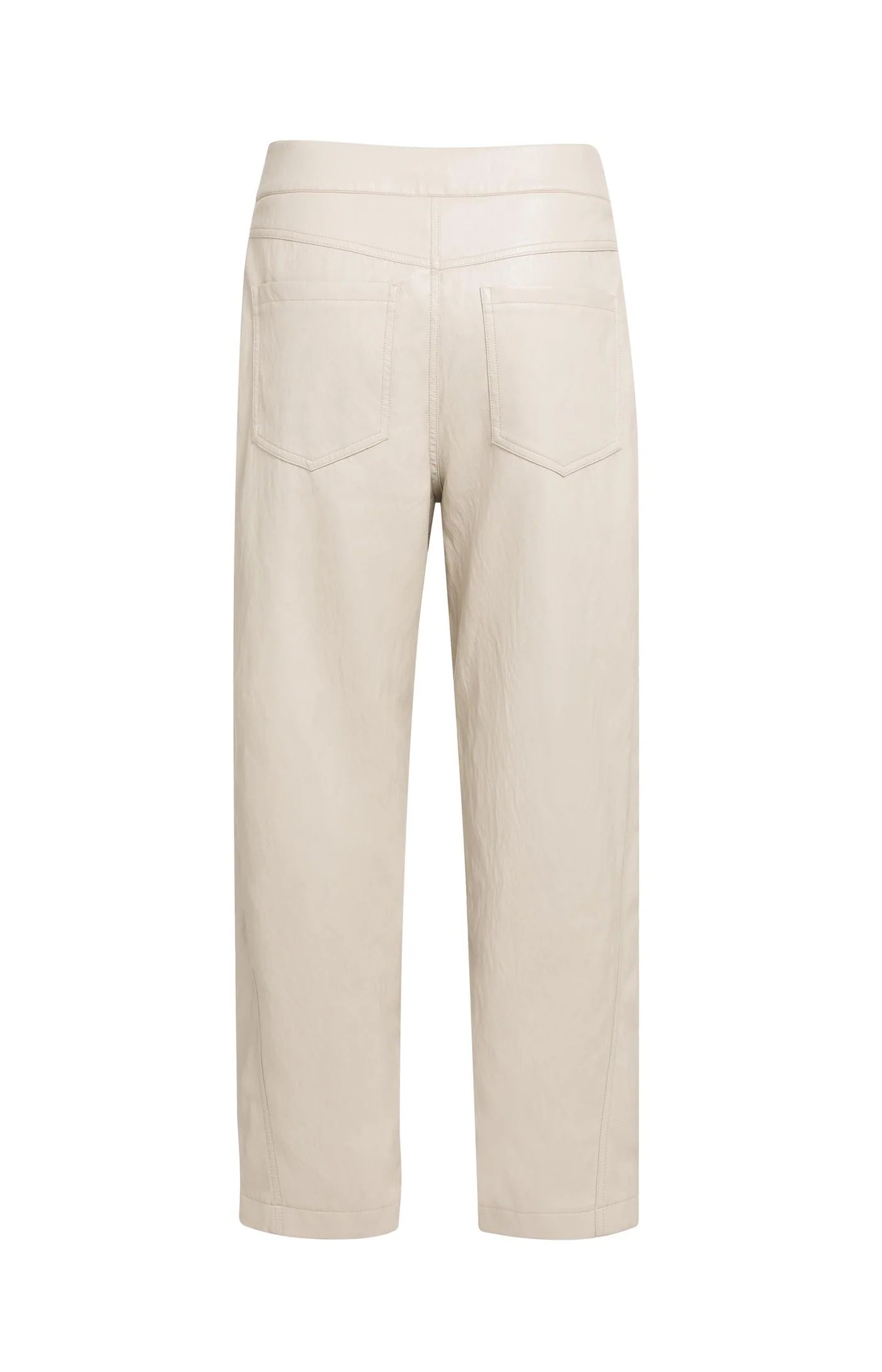 YAYA Kunstleren Broek Met Wortelmodel En Siernaden Grey