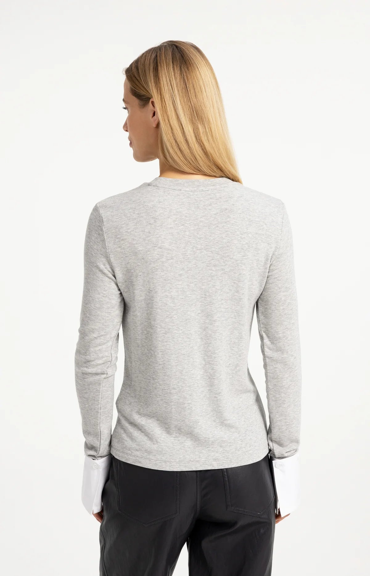 YAYA Jersey Top Manchetten Medium Grey