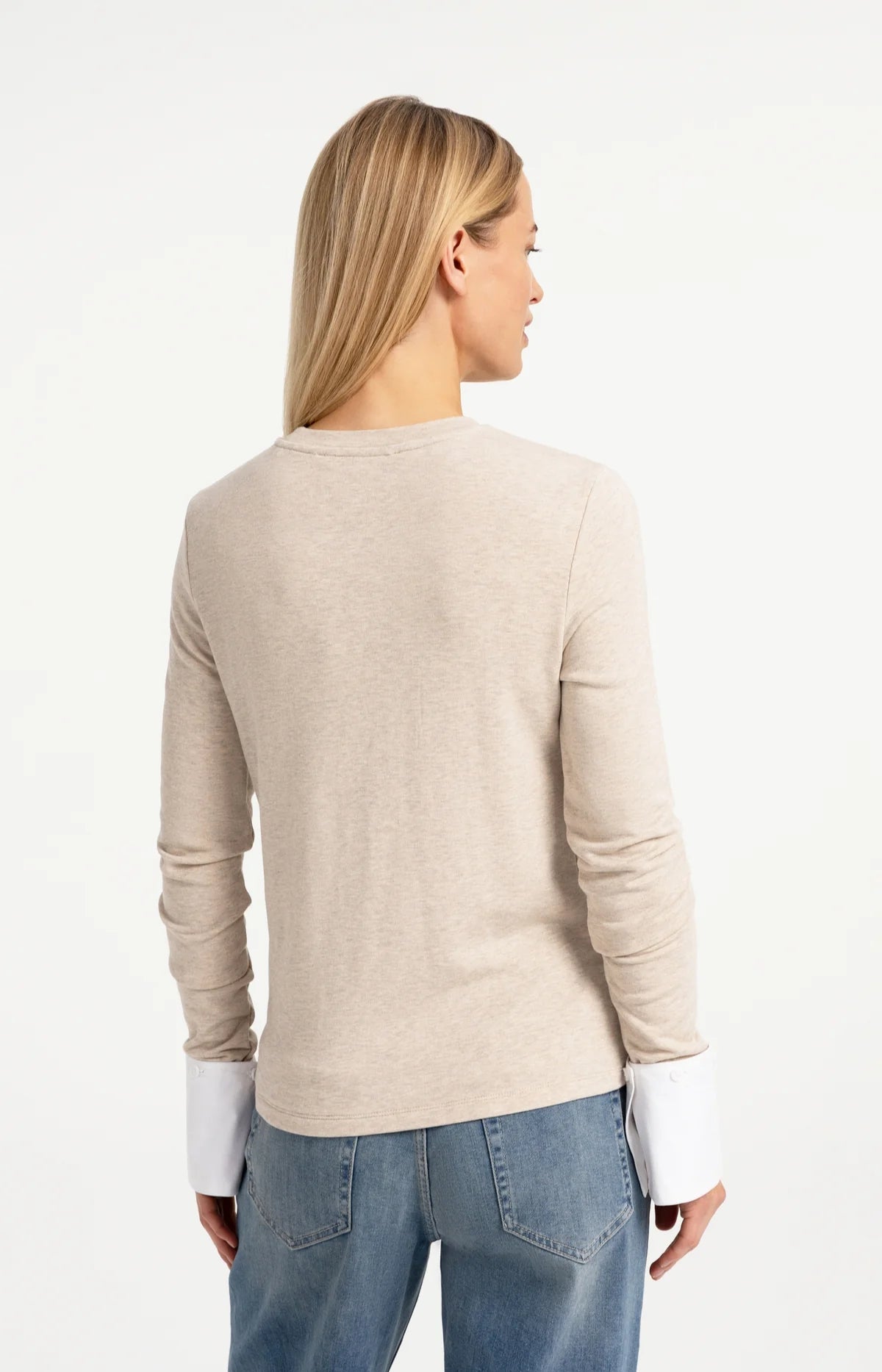 YAYA Jersey Top Manchetten Grey Melange