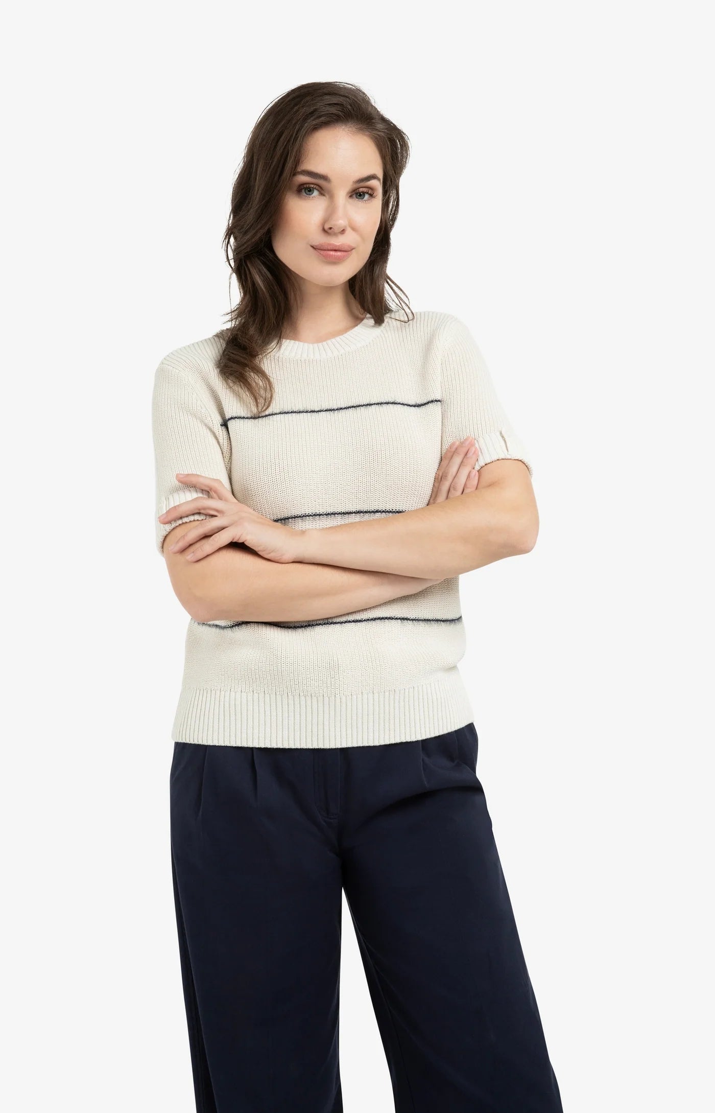 Yaya Sweater With Fuzzy Stripe