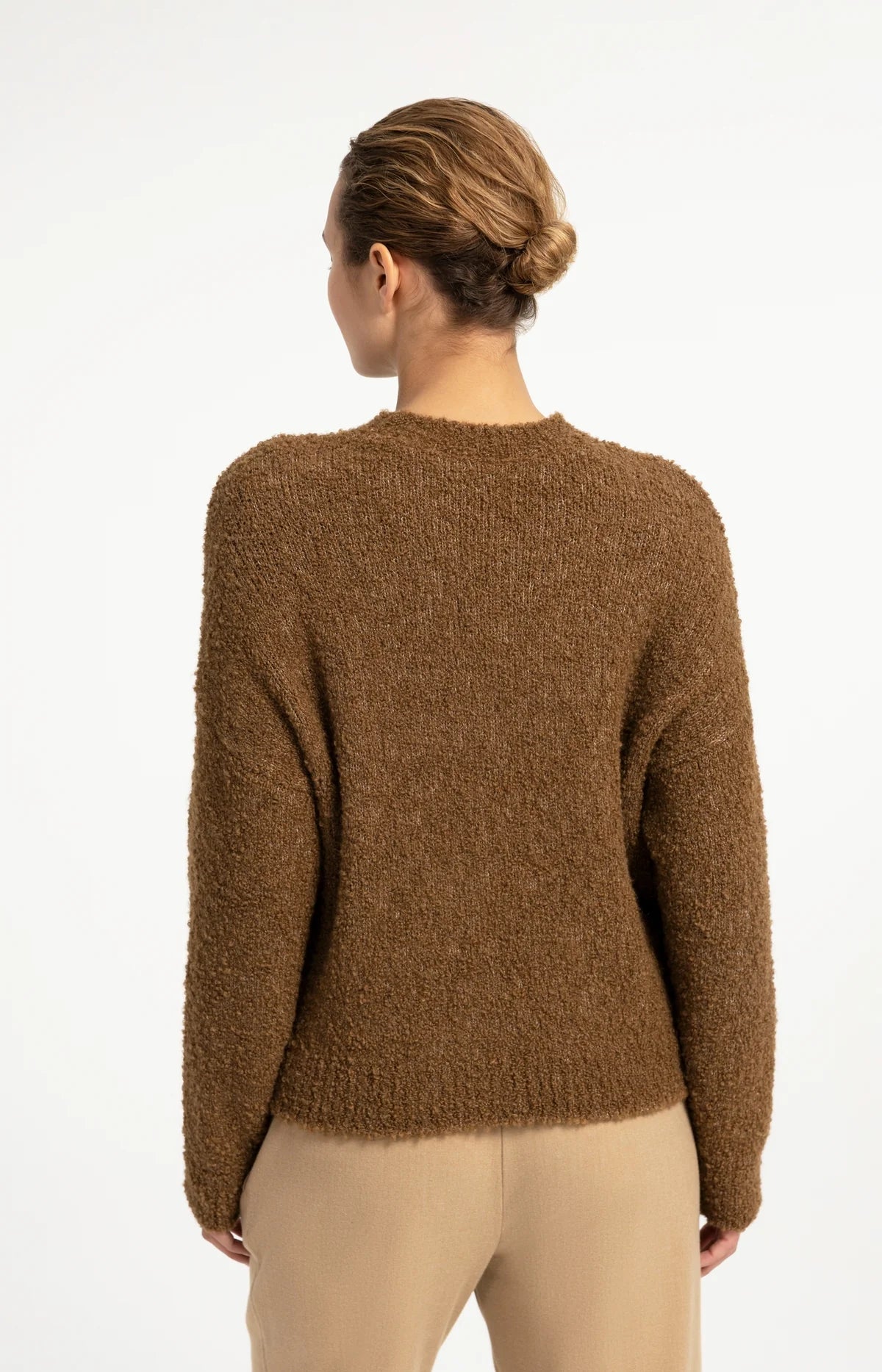 YAYA Gebreide Trui Met Artwork Otter Brown