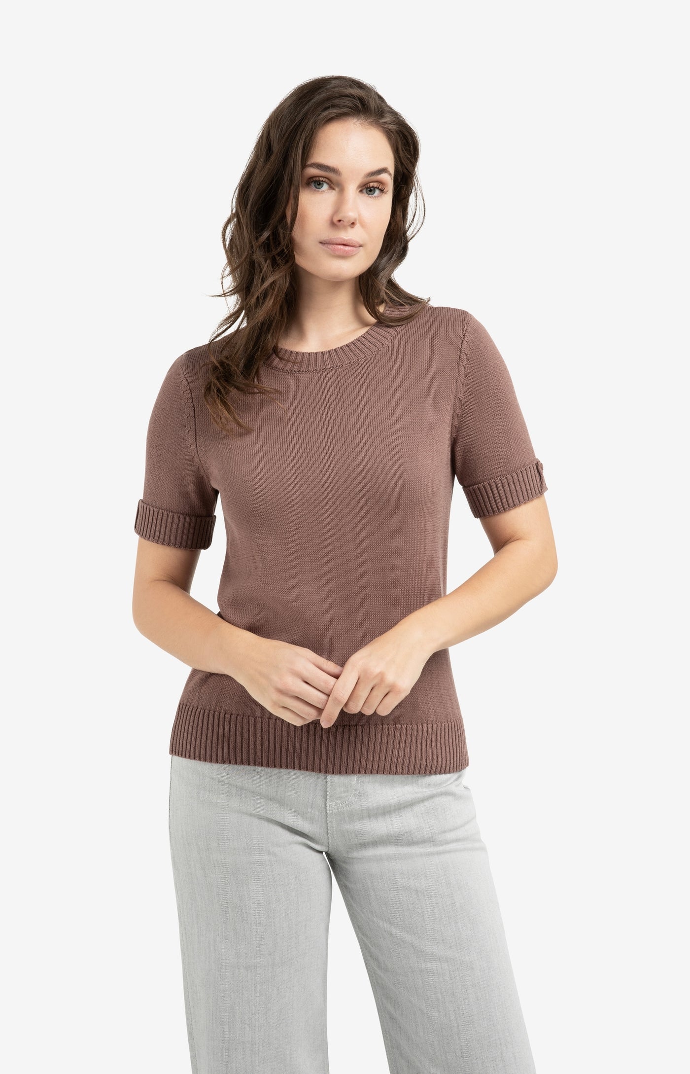 Yaya Sweater Rolled-up Brown