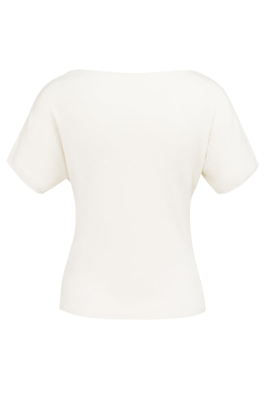 YAYA Boothals Trui Met Korte Mouwen Pure White