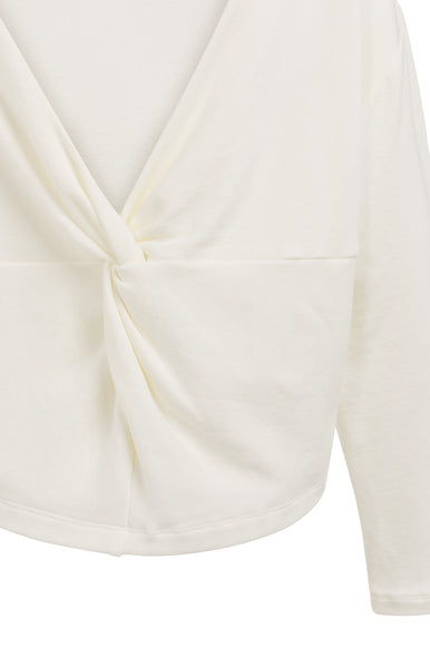 YAYA Sweatshirt Met Geknoopt Detail Achter Milk Beige