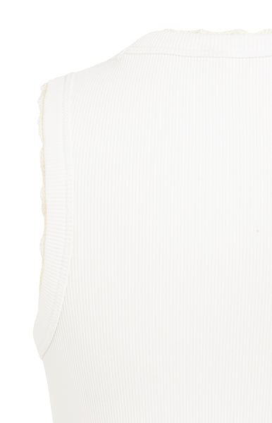 YAYA Singlet Met Kante Details Milk Beige