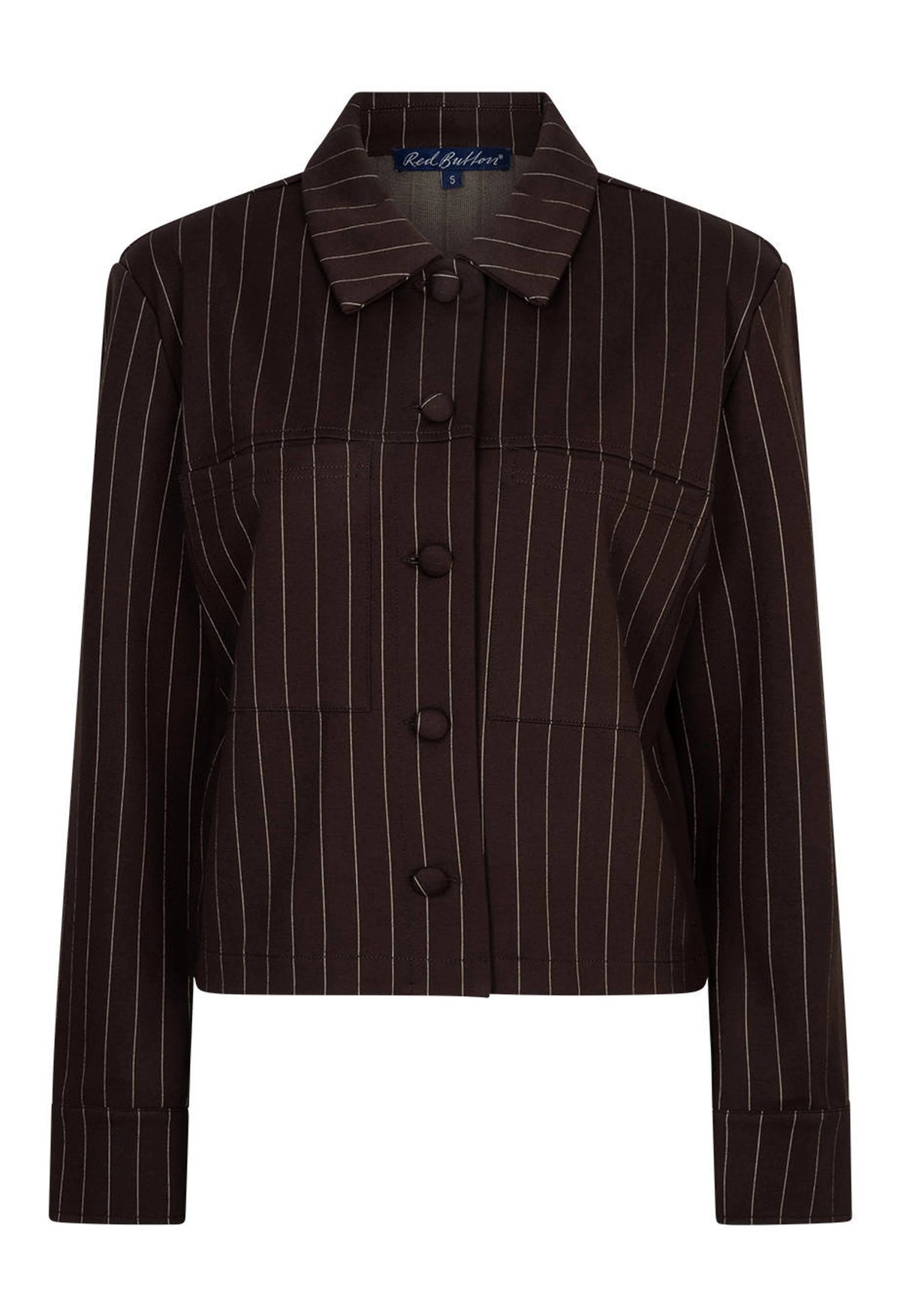 Red Button Jacket Punta Pinstripe Espresso