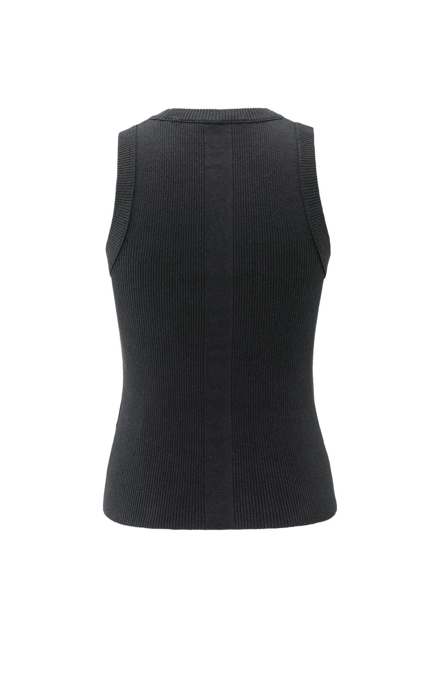 YAYA Gebreide Tanktop Met Ribstructuur En Glinsterdetails Zwart