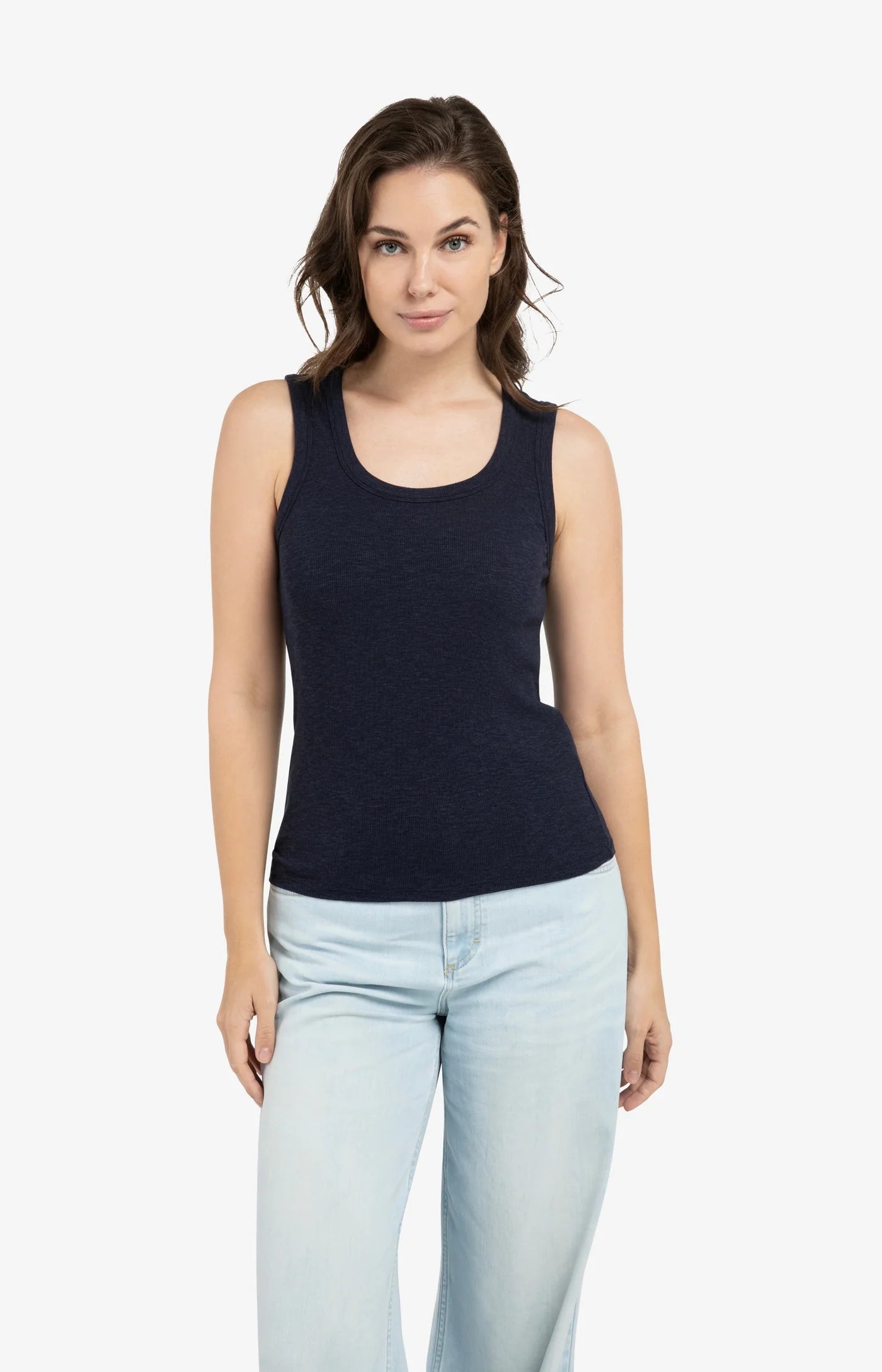 Yaya Ribbed Singel Navy Blue