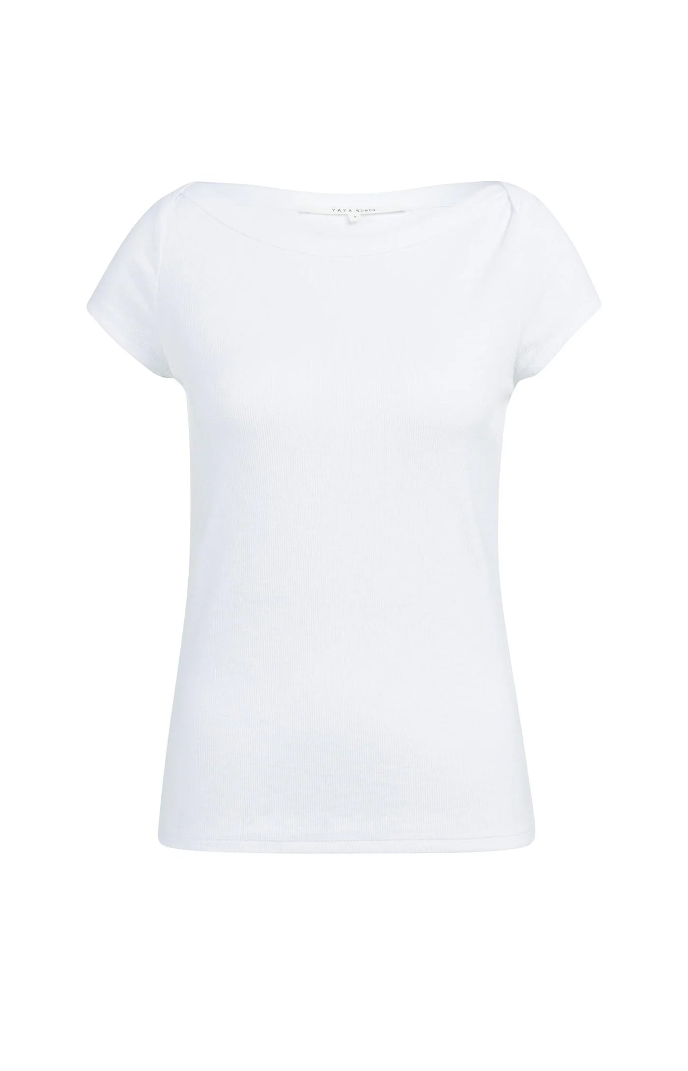 Yaya Ribbed Top With Boatneck