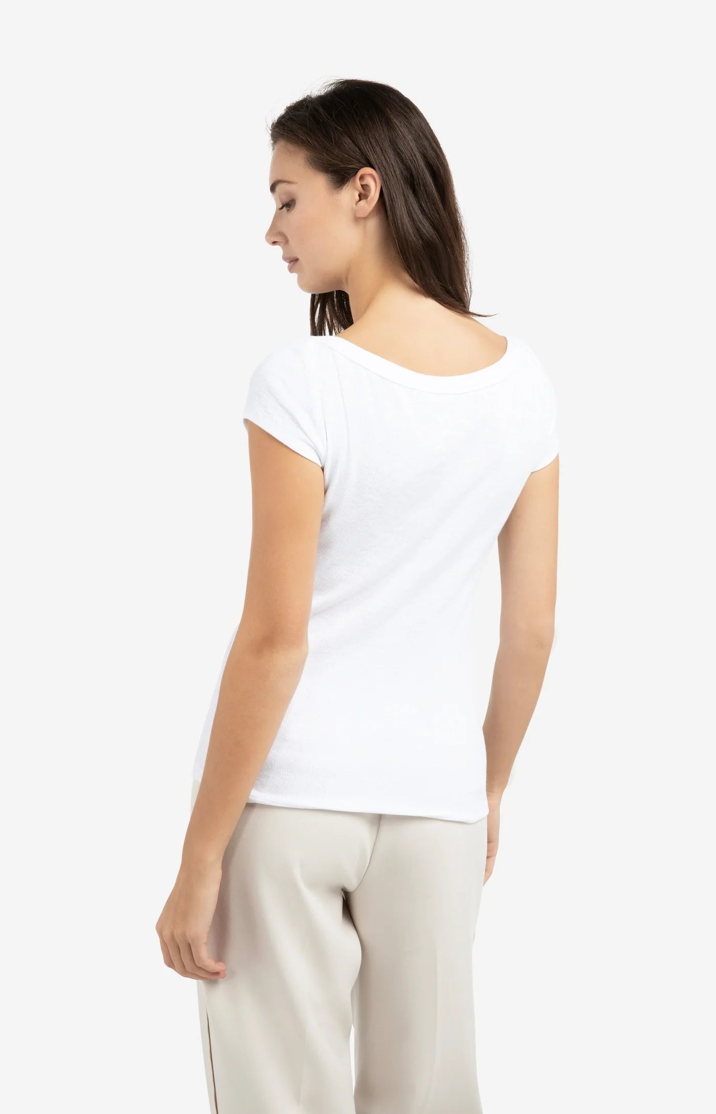 Yaya Ribbed Top With Boatneck