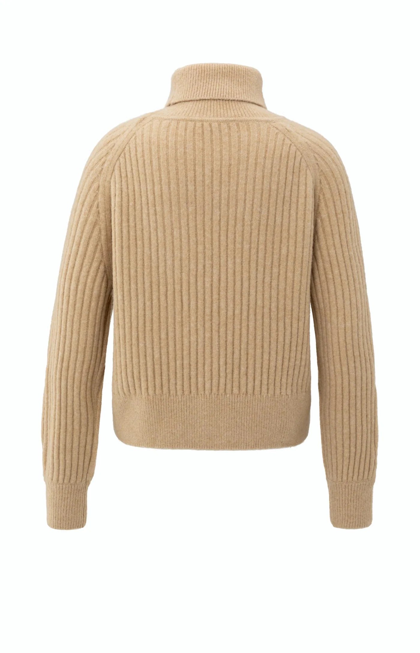 YAYA Geribde Coltrui Met Kabeldetail Lange Mouwen Light Camel Melange