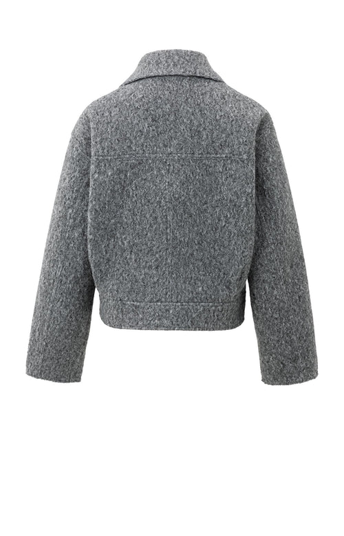 Korte Jas Boucle YAYA Black Oyster Melange