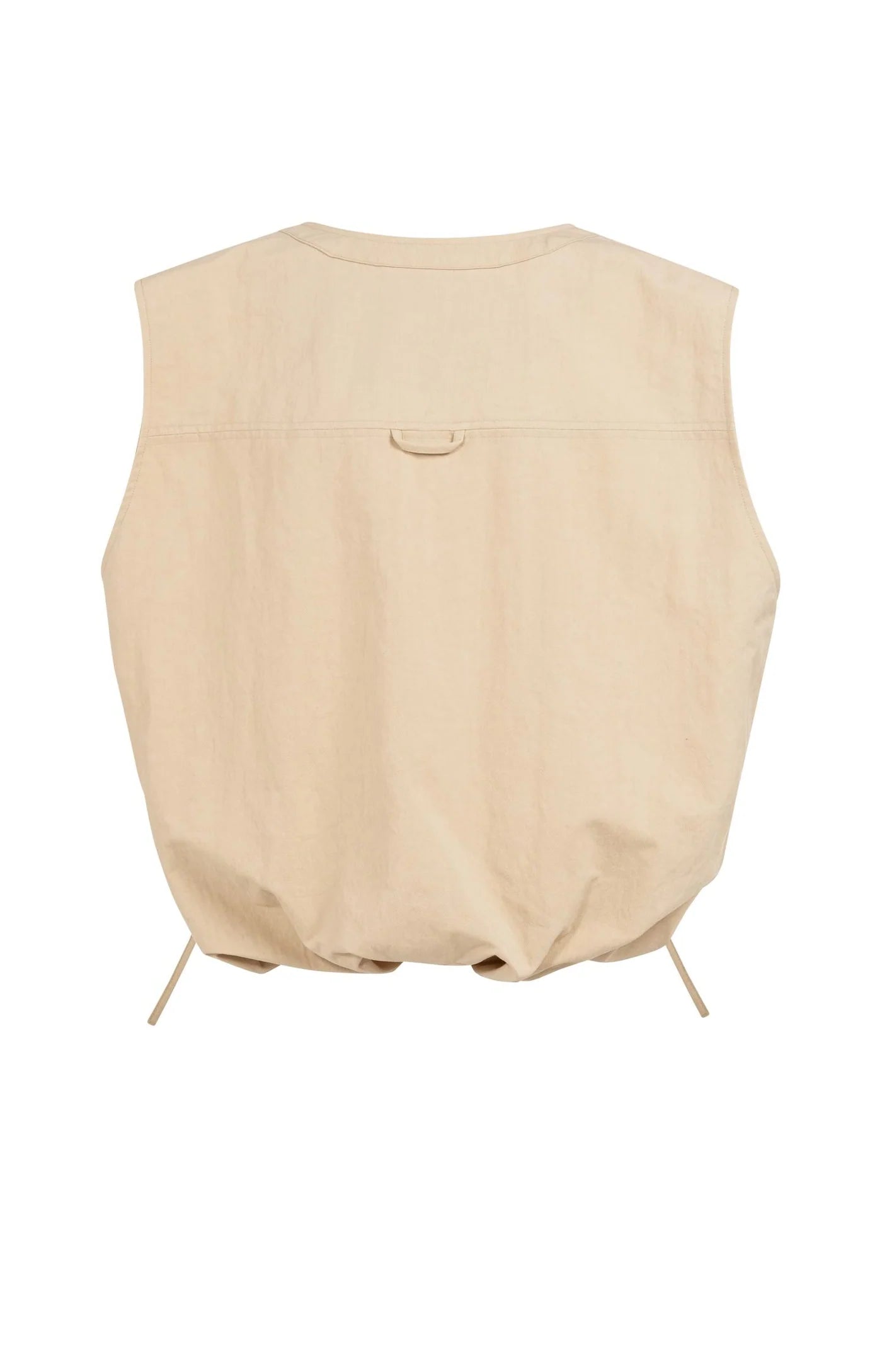 YAYA Mouwloos zomerjack met Trekkoortjes Desert Beige