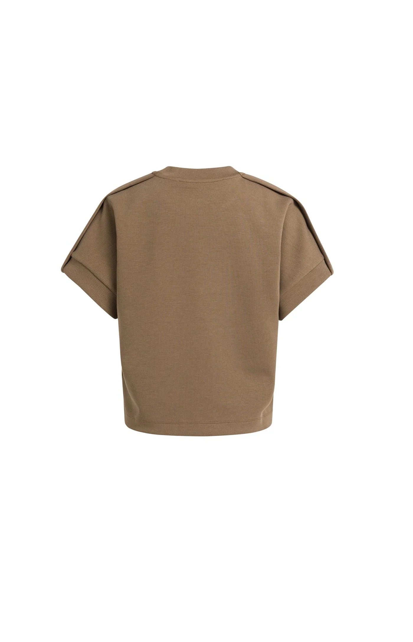 YAYA Mouwloos Sweatshirt Met Plooien Op De Schouders Brown