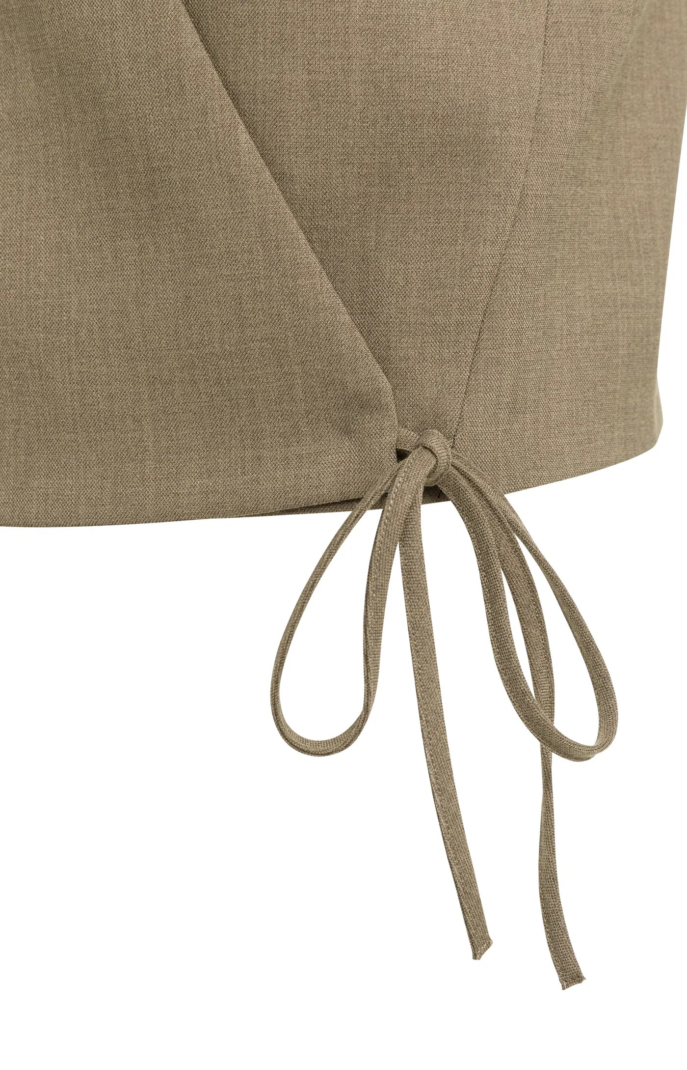 YAYA Geweven Gilet Met Overslageffect Teak Brown