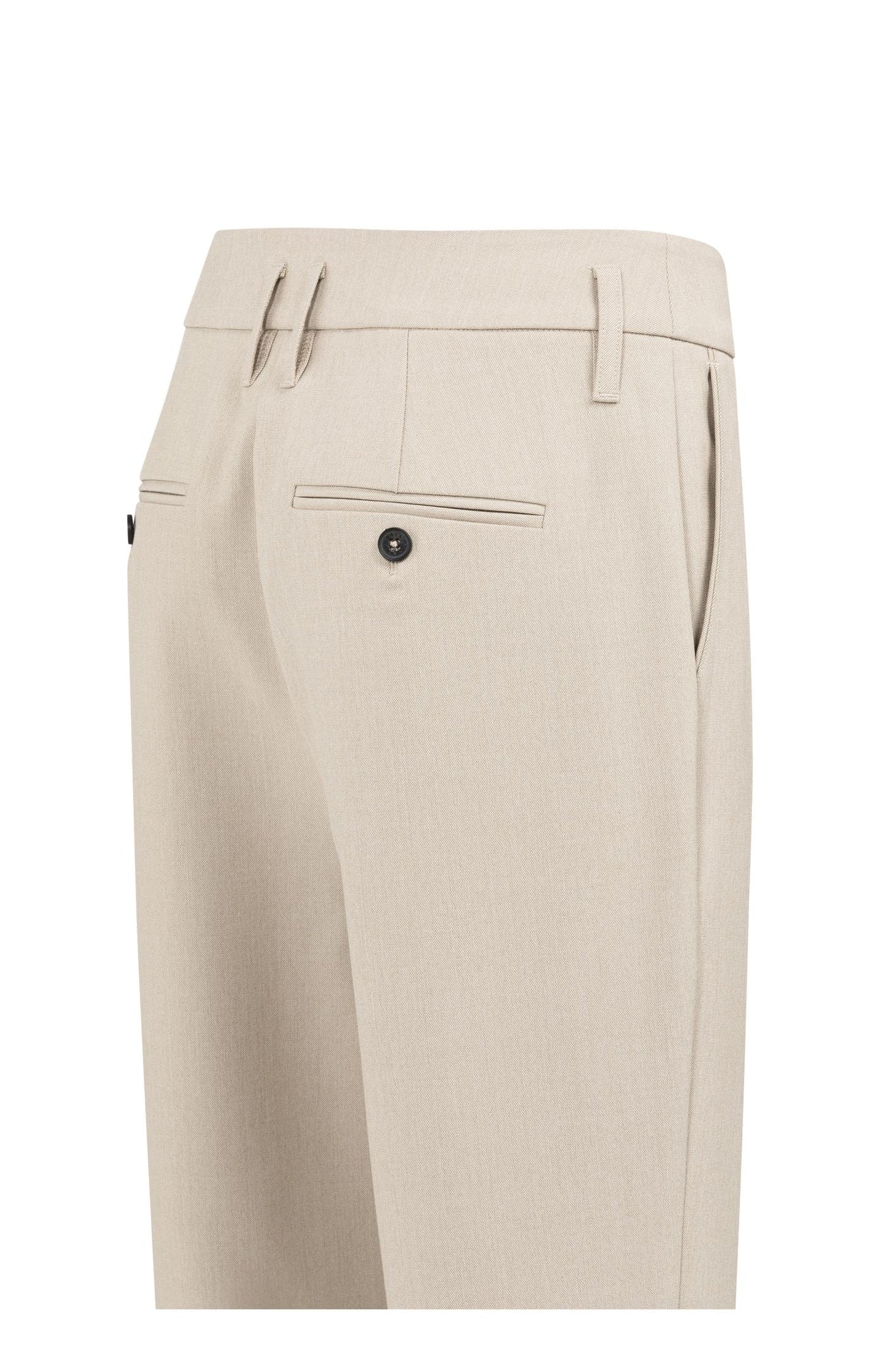 YAYA Geweven Broek Rechte Pijpen En Taillebanddetail Oxford Tan Brown Melange