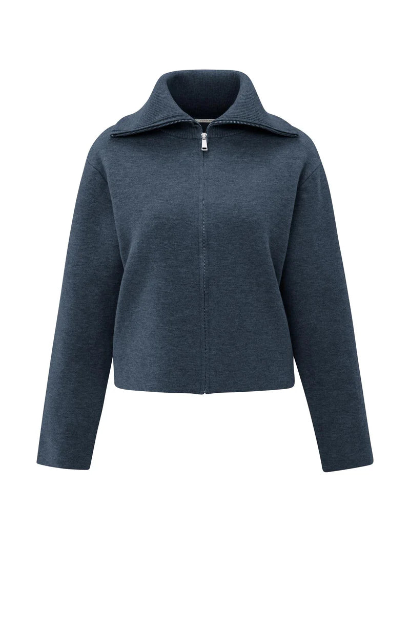 YAYA Vest Hoge Hals Ritssluiting Collegiate Blue