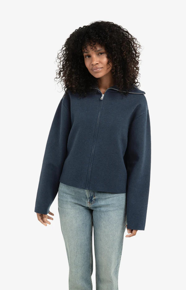 YAYA Vest Hoge Hals Ritssluiting Collegiate Blue
