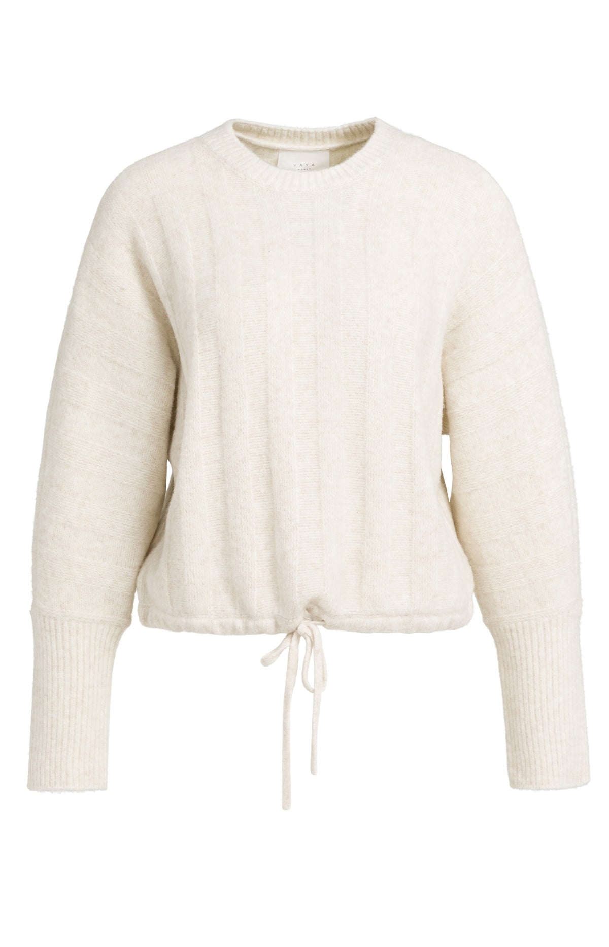YAYA Trui Met Vleermuismouwen En Trekkoord Off White