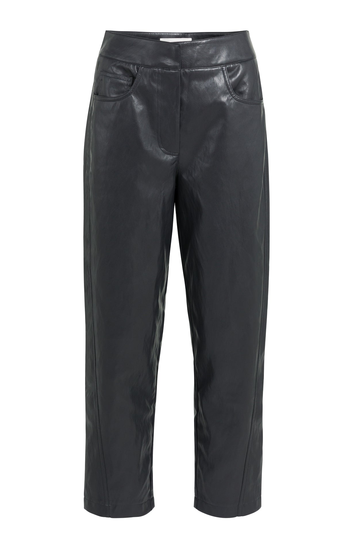 YAYA Kunstleren Broek Met Wortelmodel Hole Black