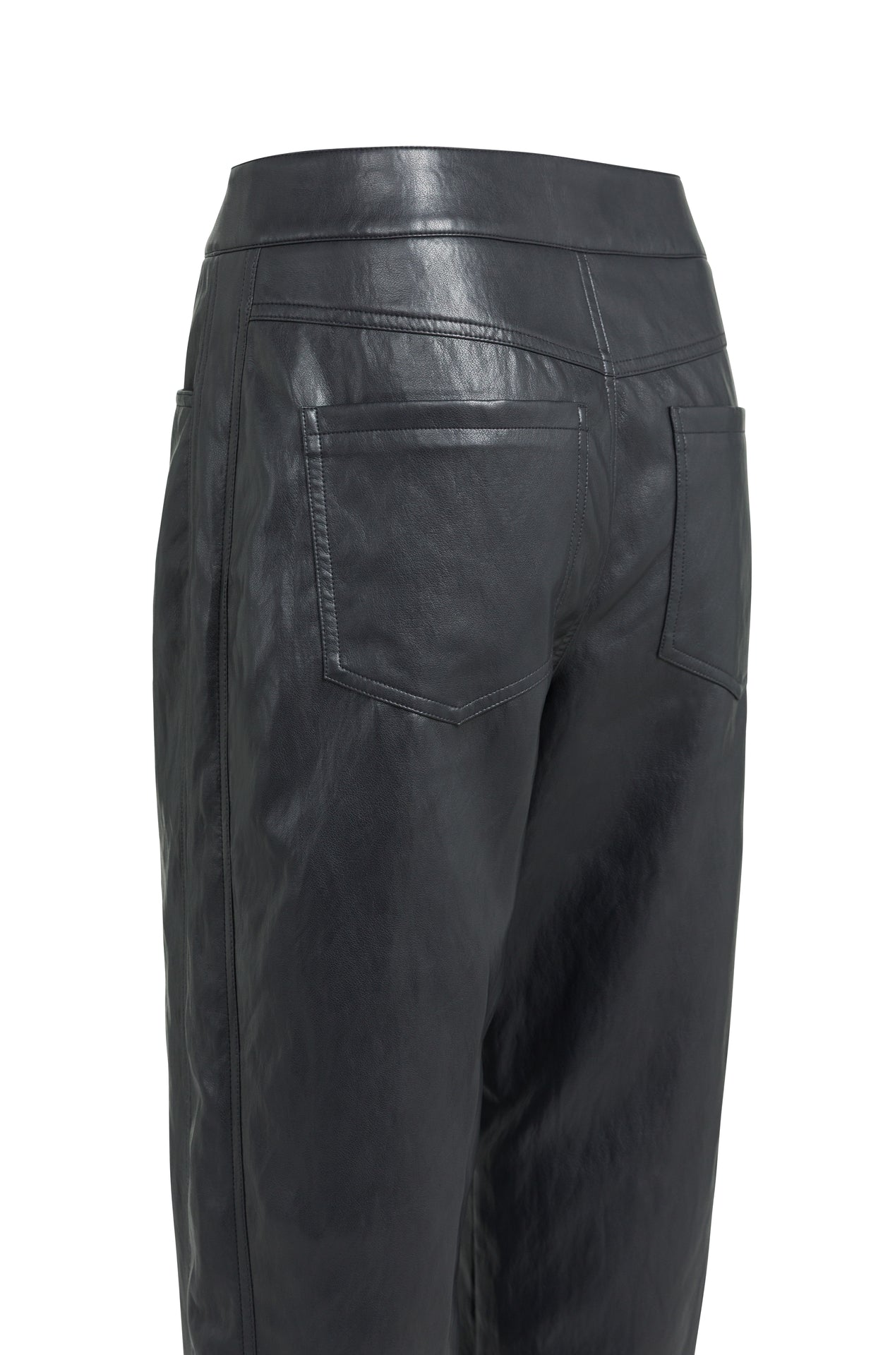 YAYA Kunstleren Broek Met Wortelmodel Hole Black