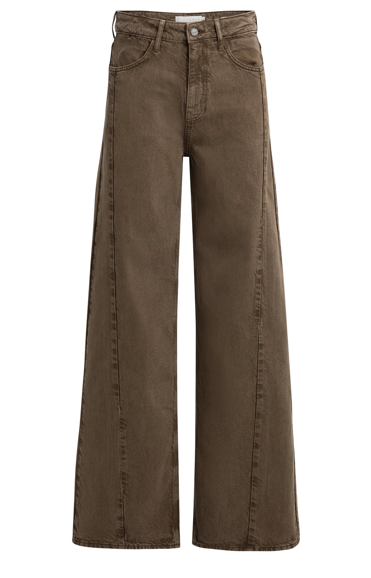 YAYA Jeans Wijde Pijp Brown