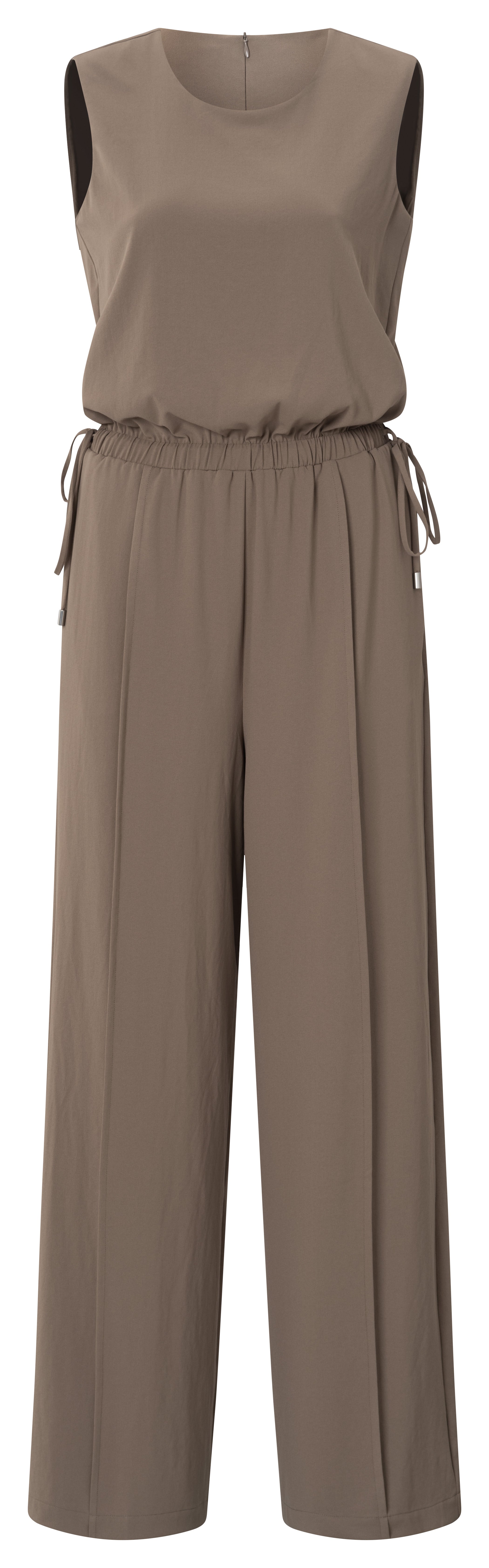 Mouwloze Jumpsuit Geweven YAYA Greyish Brown