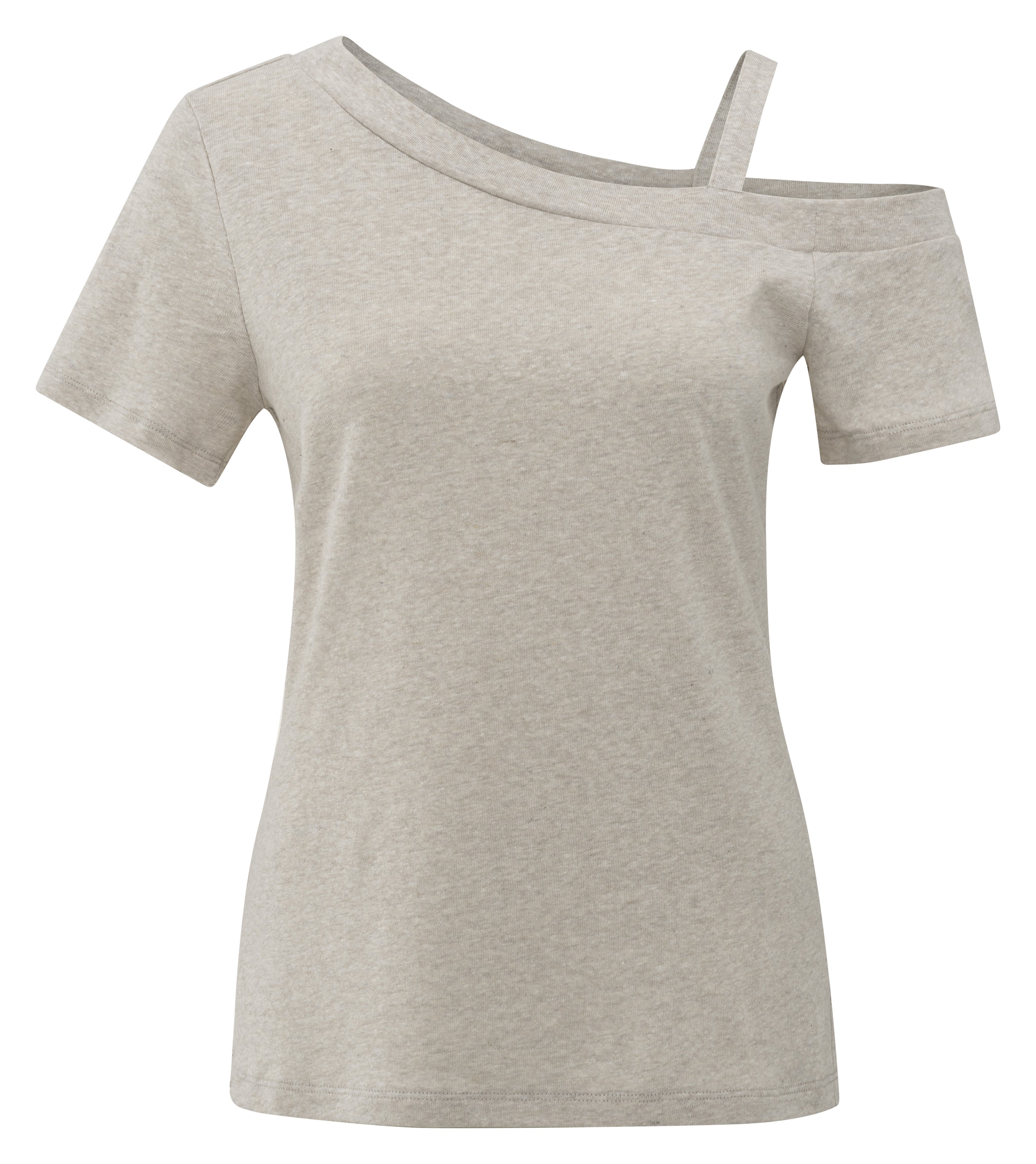 Asymmetrisch T-shirt YAYA Milk Brown Melange