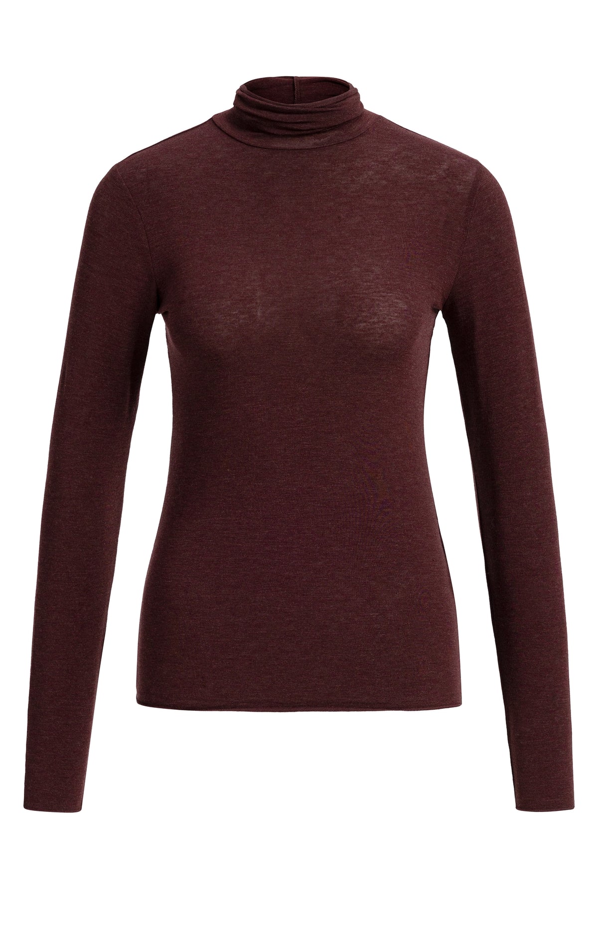 YAYA Top Hoge Halslijn Red Melange