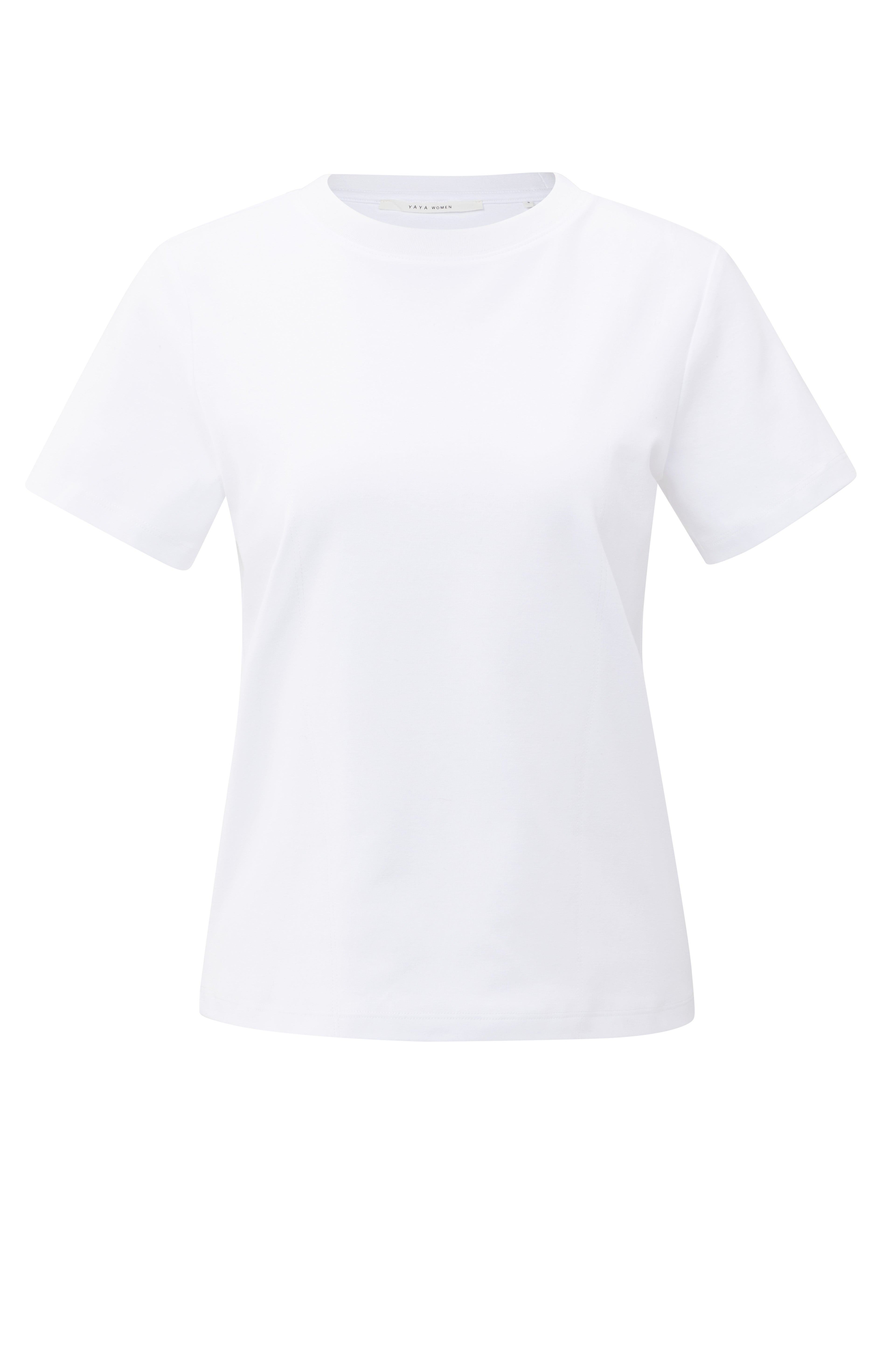 T-shirt Met Subtiele Stikdetails YAYA Pure White
