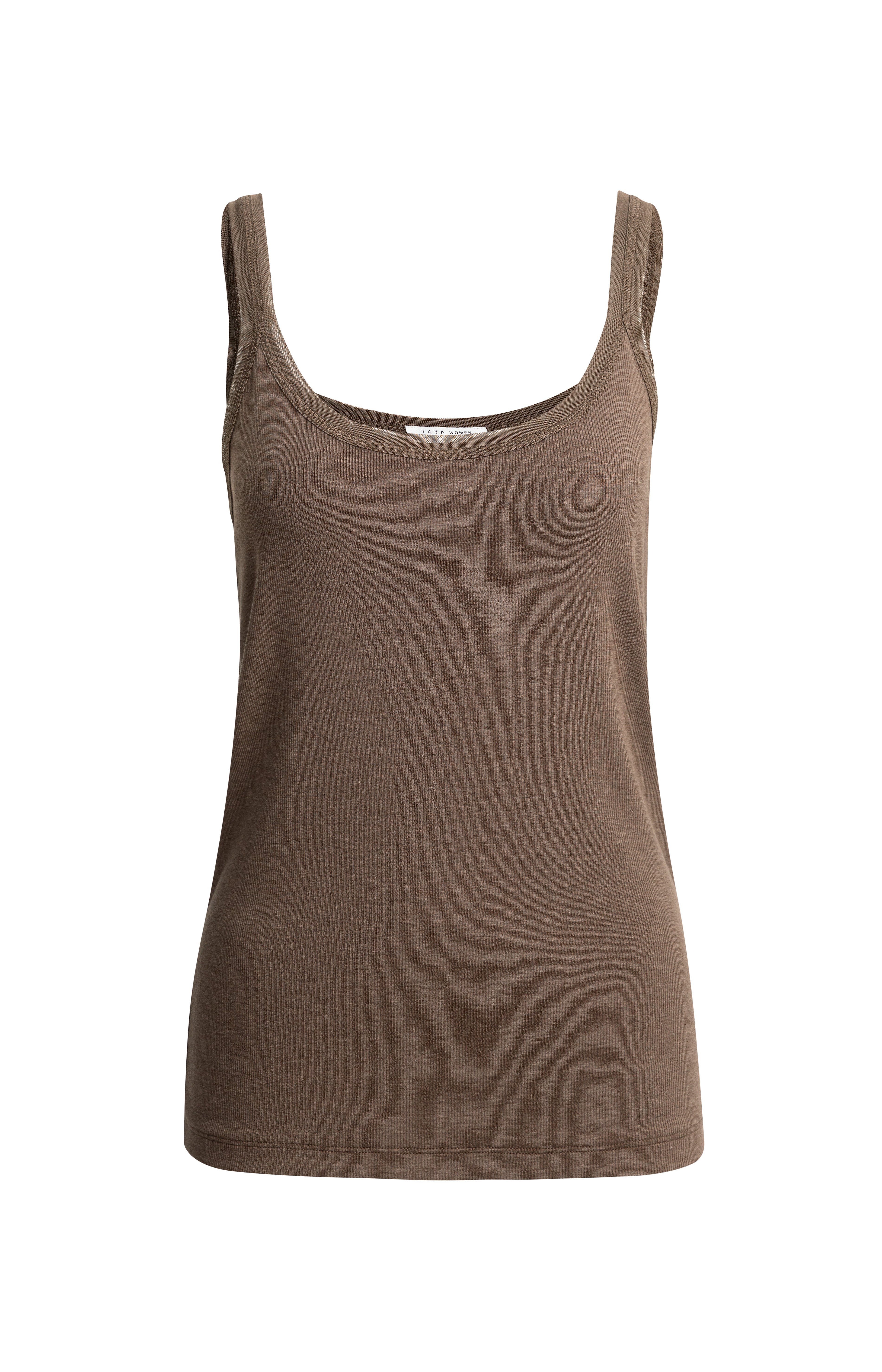 Yaya Singlet With Mesh Brown