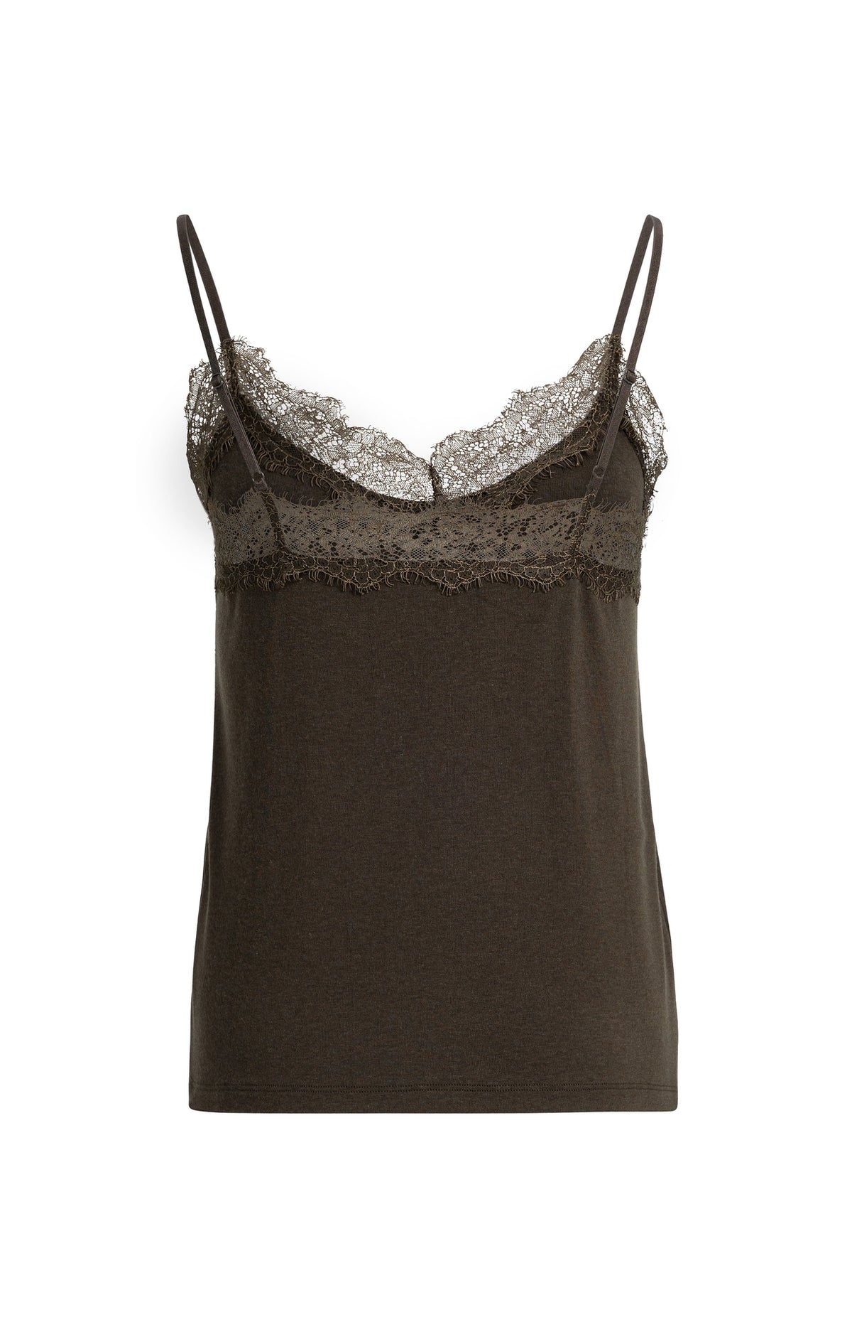 YAYA Singlet Kanten Rand Brown