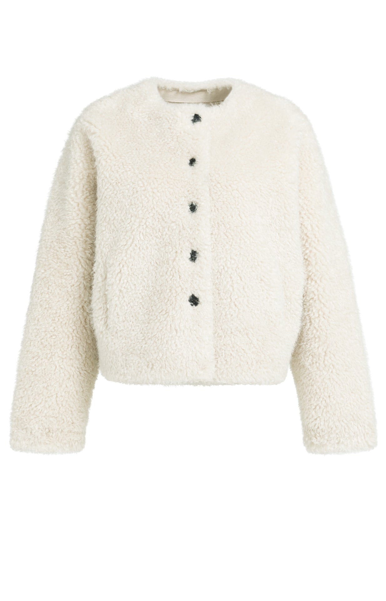 YAYA Korte Oversized Jas Imitatiebon Sand Beige