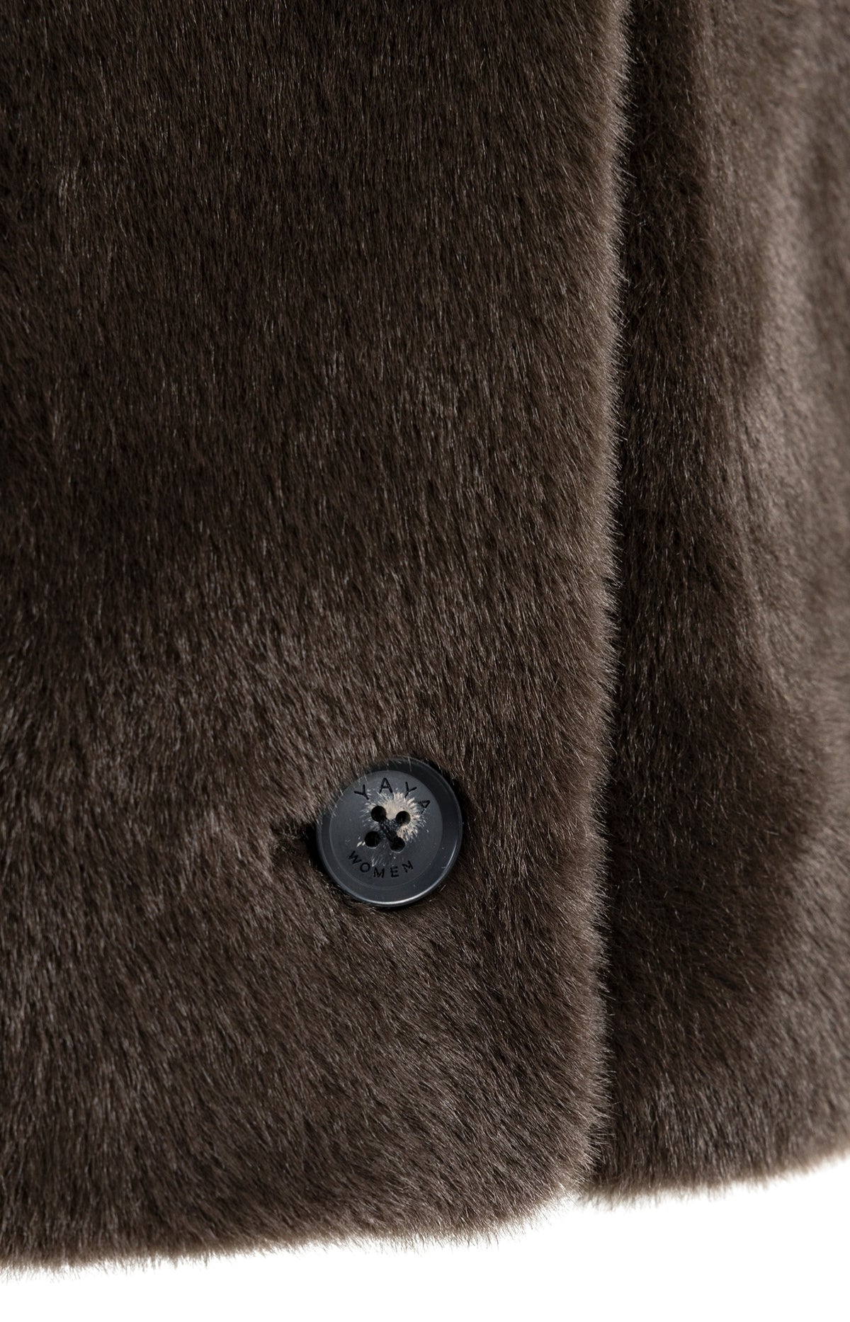 YAYA Oversized Omkeerbare Jas Van Imitatiebont Brown