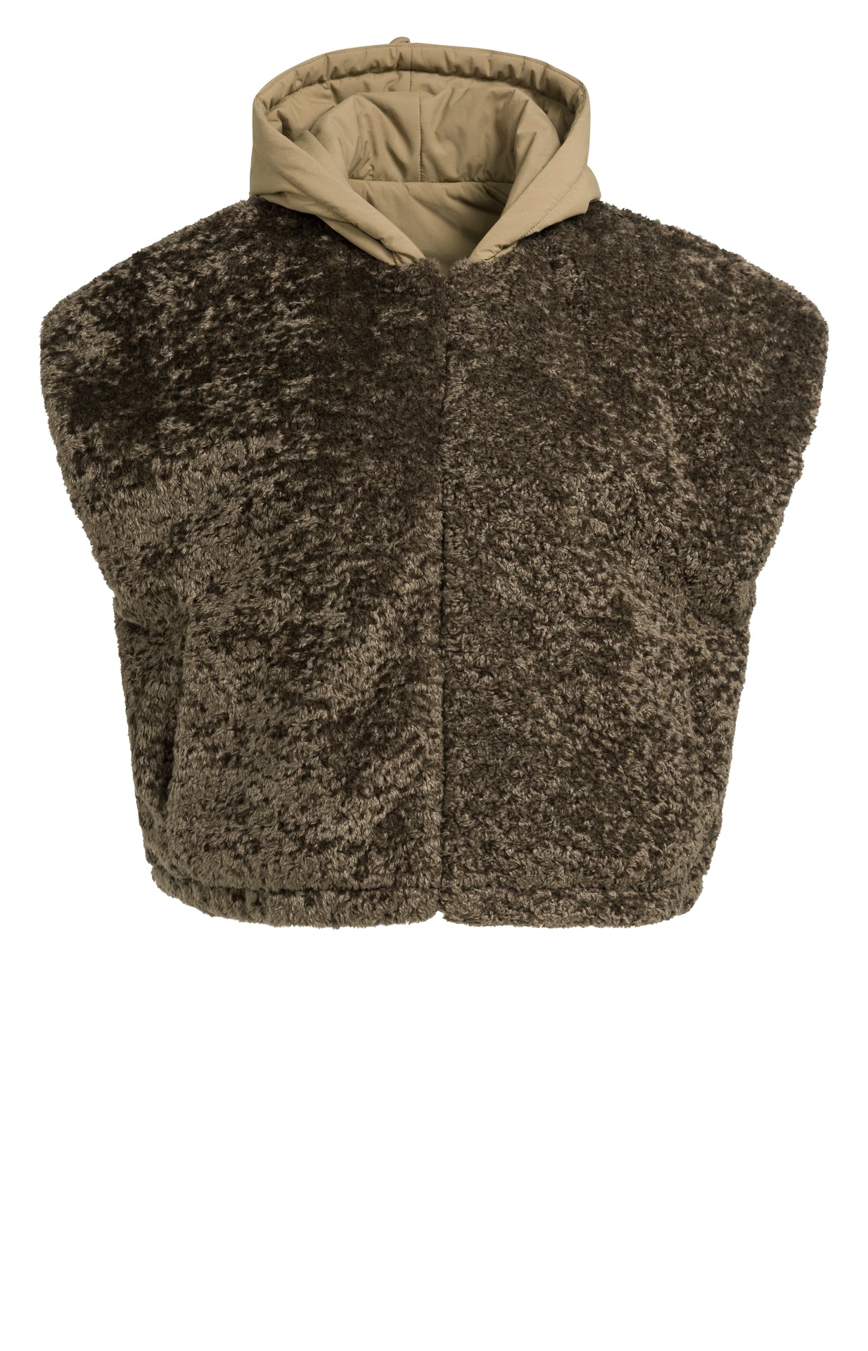 YAYA Omkeerbare Bodywarmer Met Capuchon Black/Brown