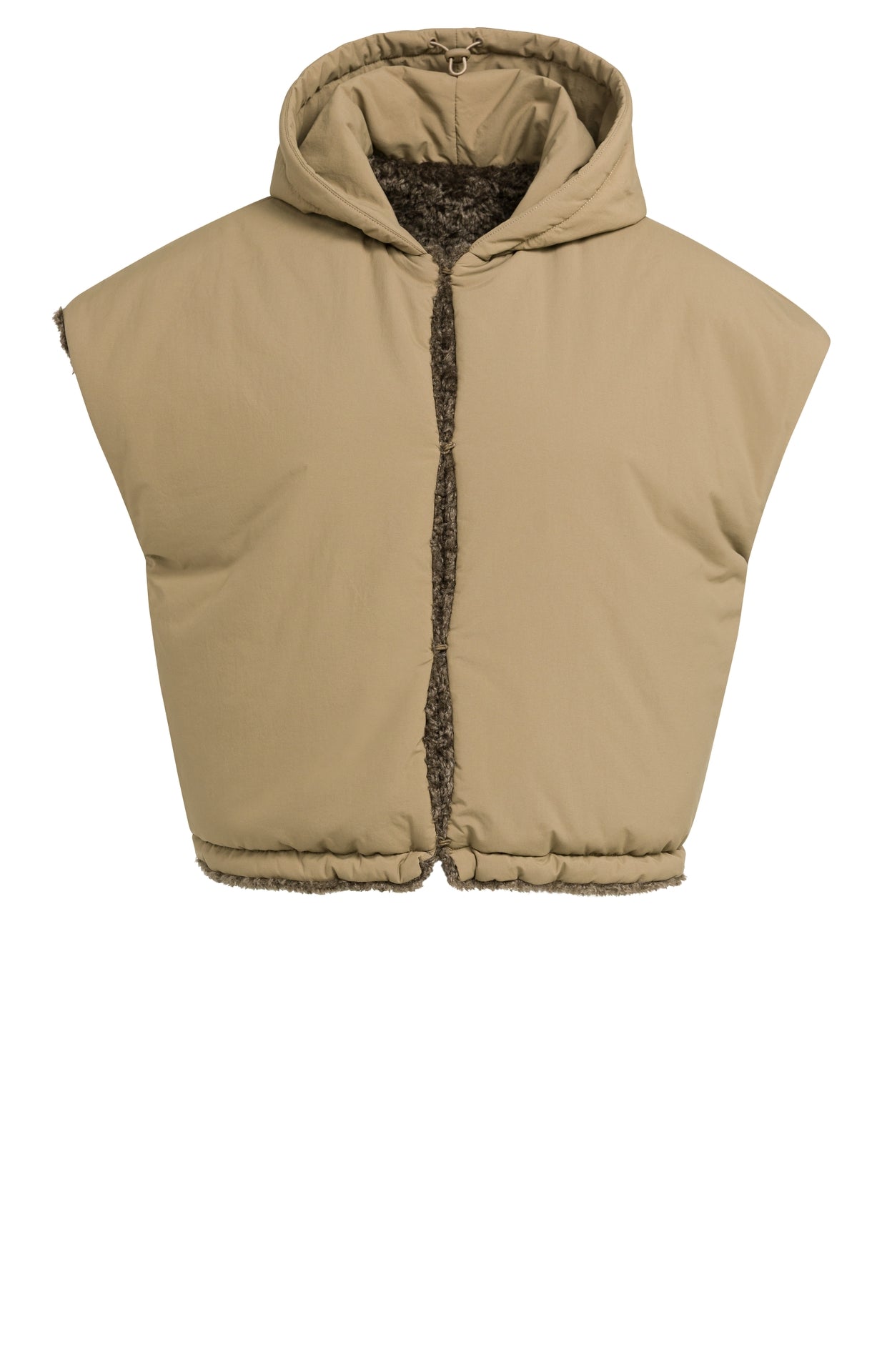 YAYA Omkeerbare Bodywarmer Met Capuchon Black/Brown