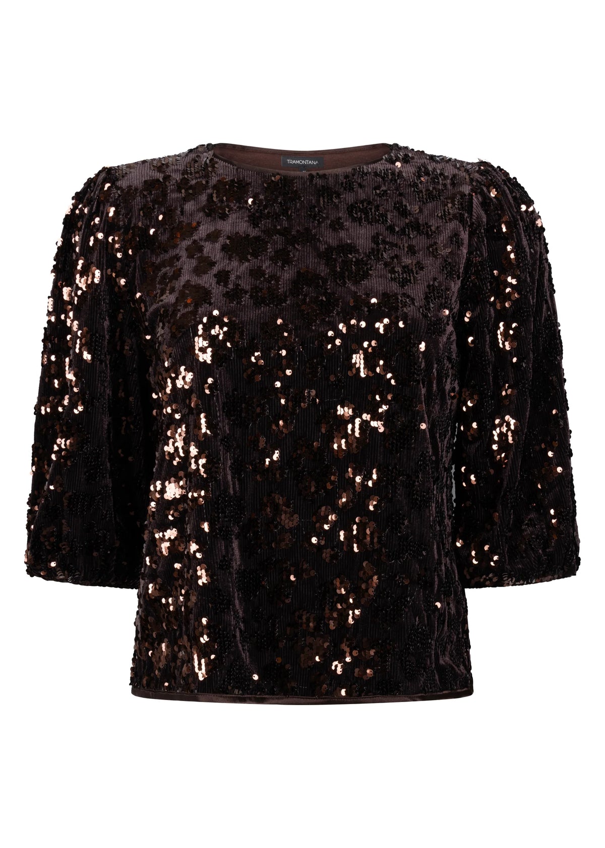 Tramontana Top Velvet Sequins Cafe Noir