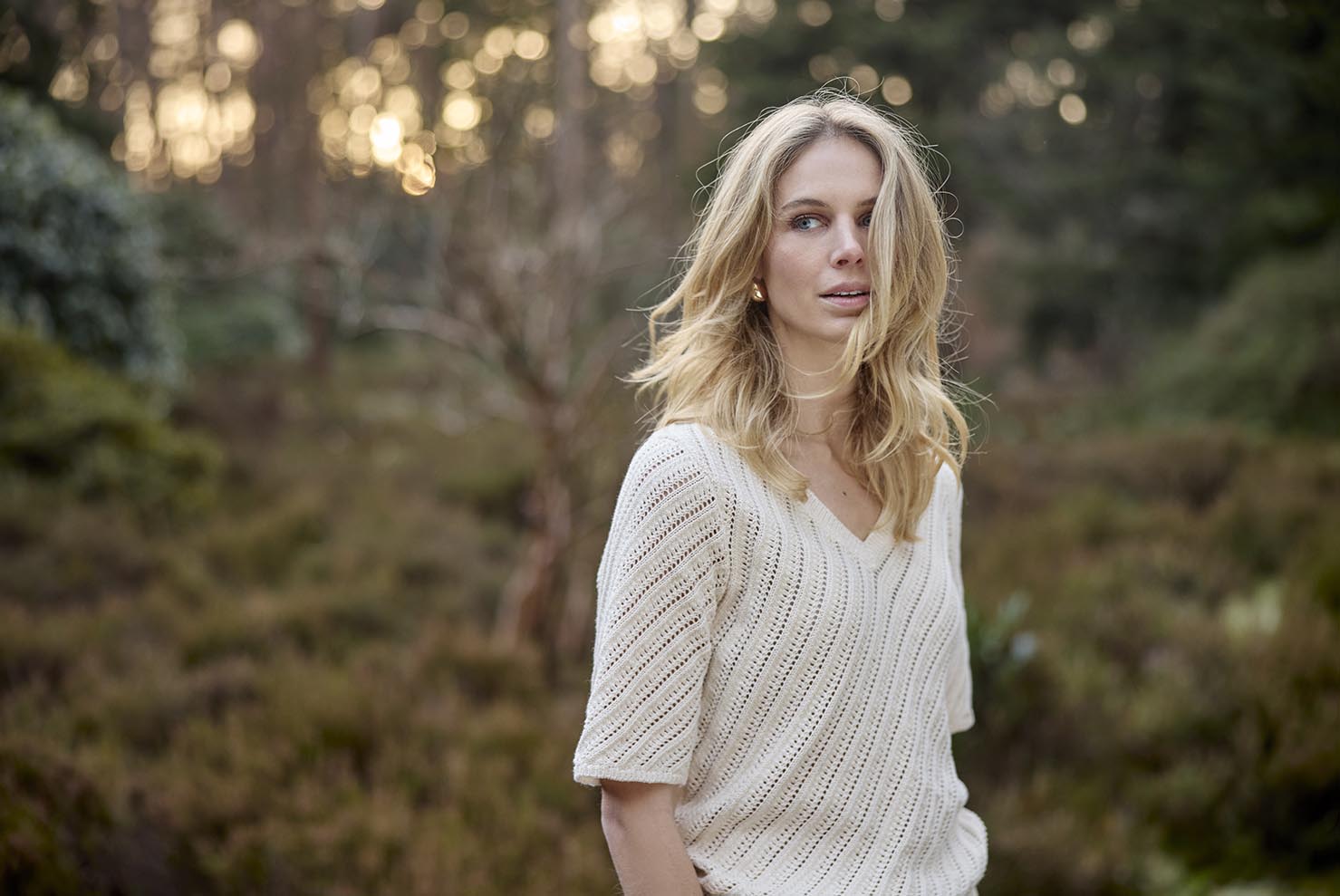 V-neck Jumper Lurex Tramontana