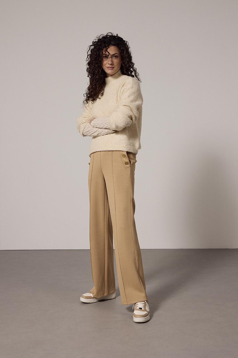 Tramontana Turtle Neck Boucle Jumper Stone