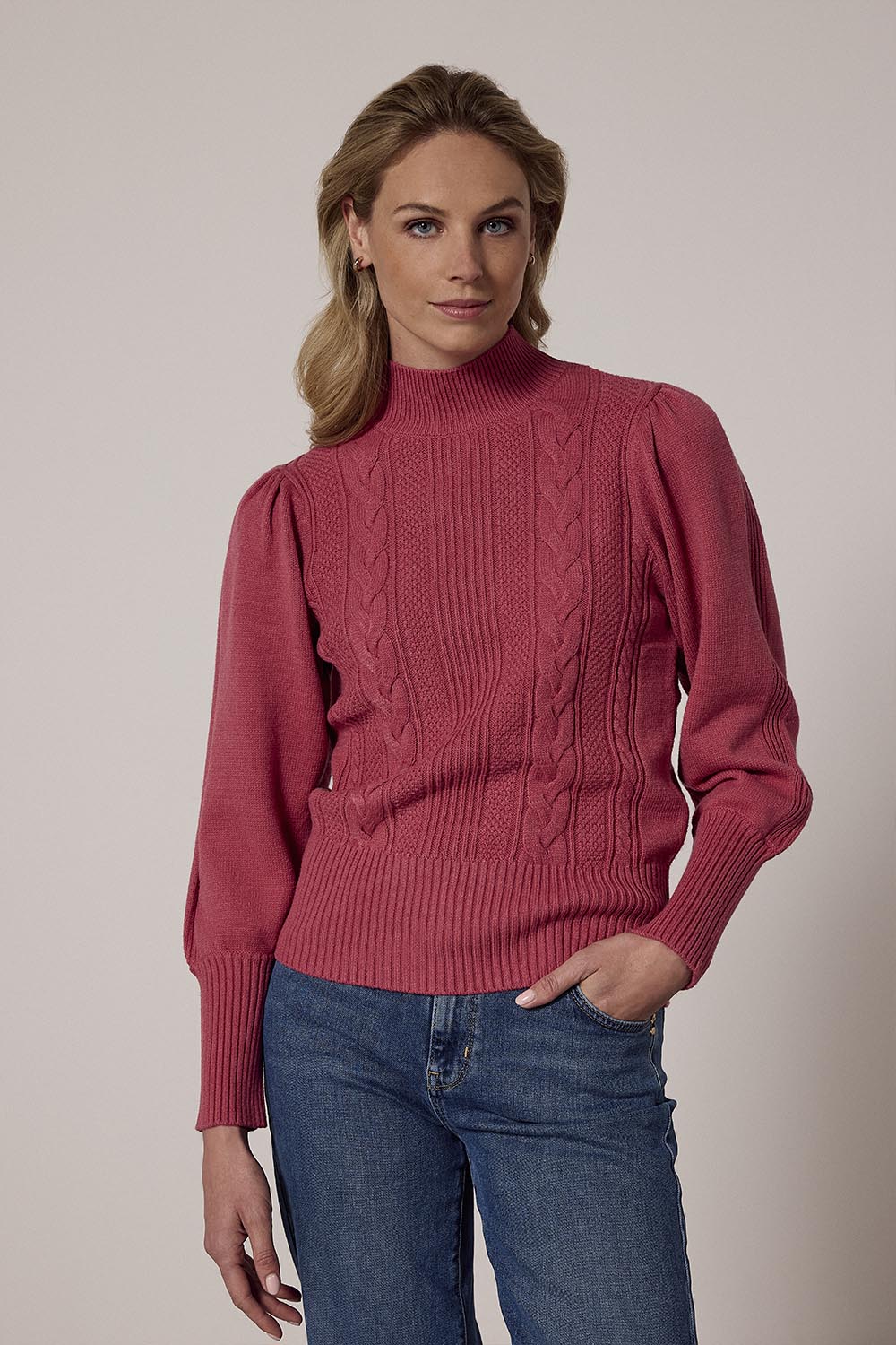 Tramontana Puff Sleeve Jumper Rosewood