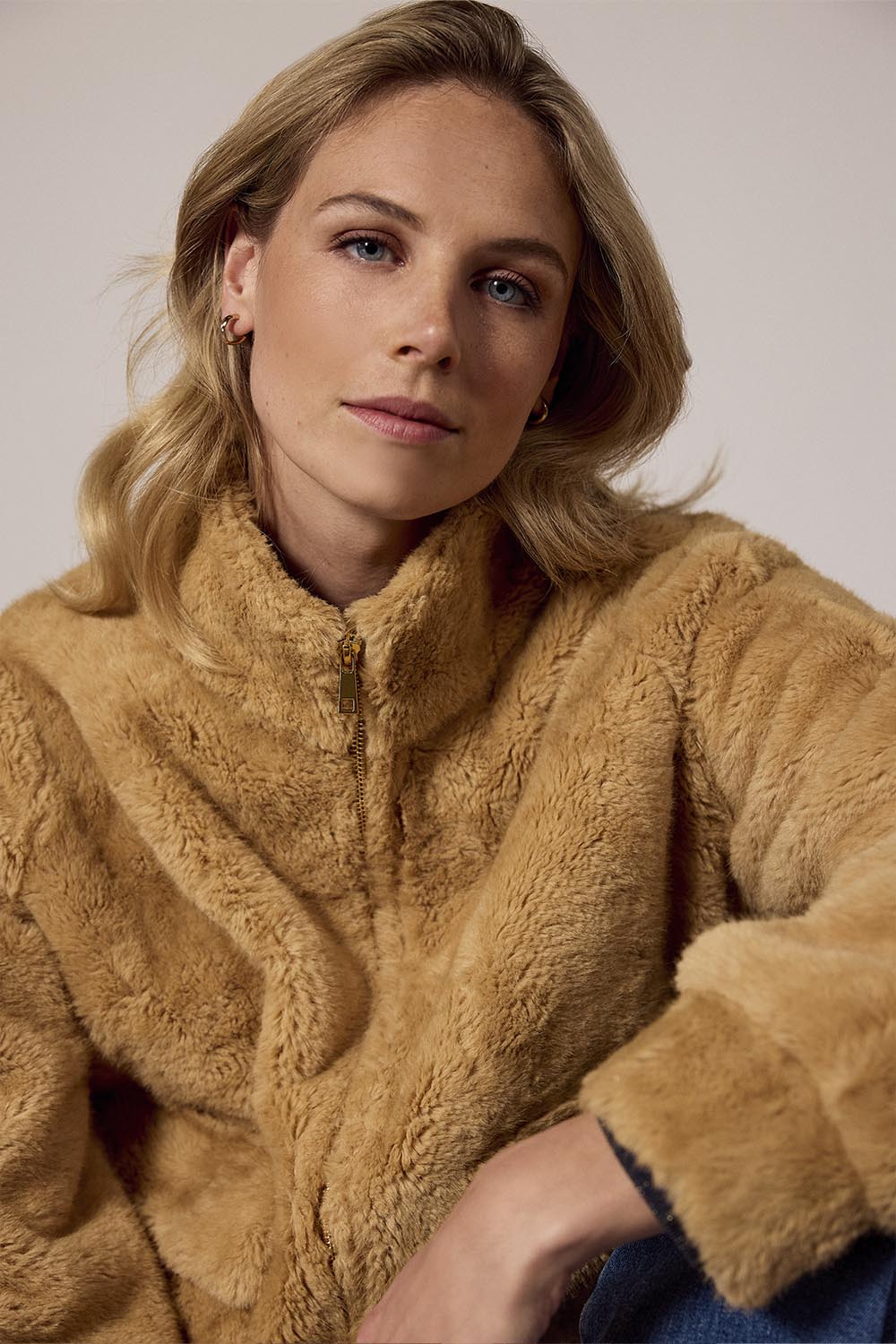 Tramontana Faux Fur Jacket Camel