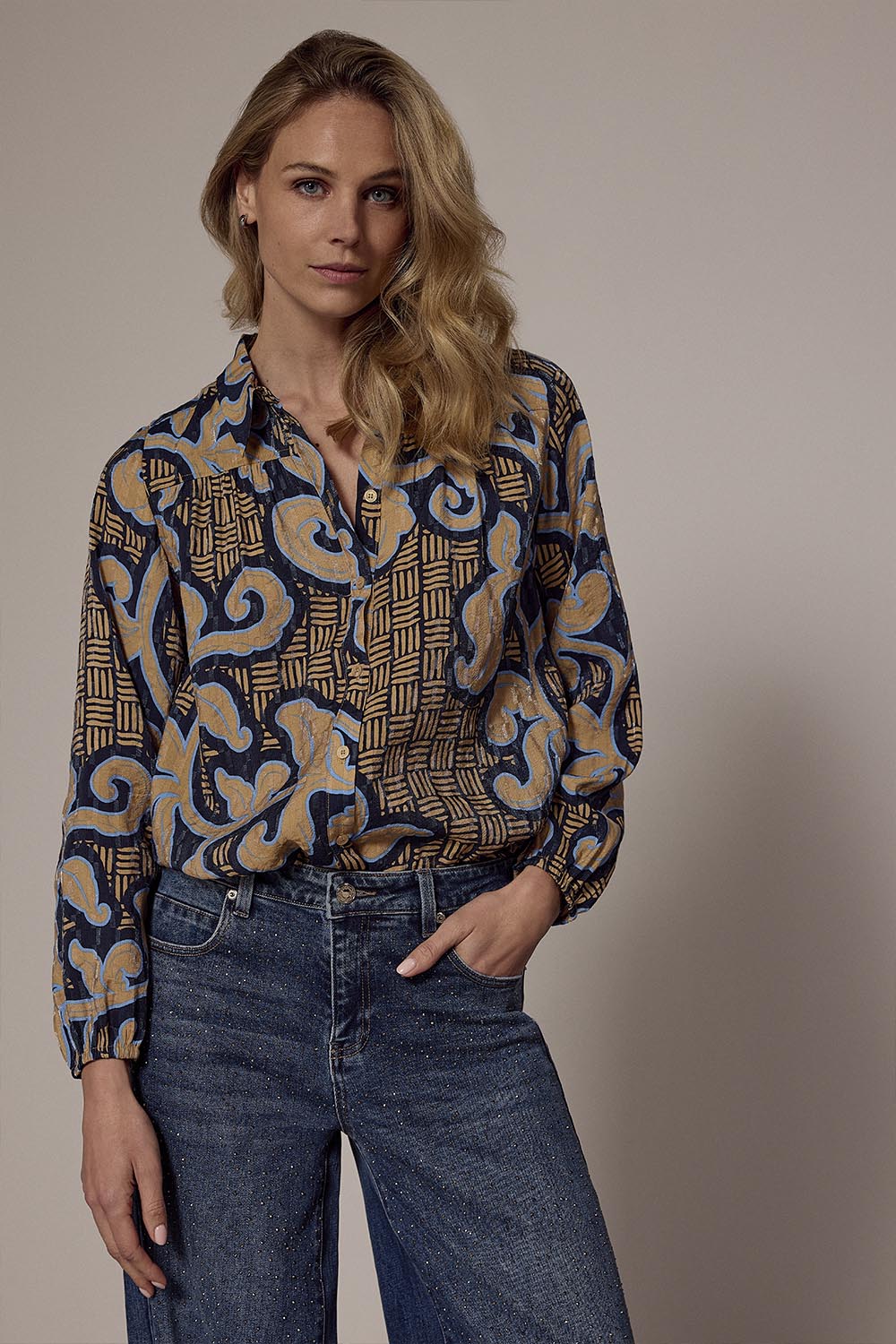 Tramontana Blouse Modern Rococo Tie Detail