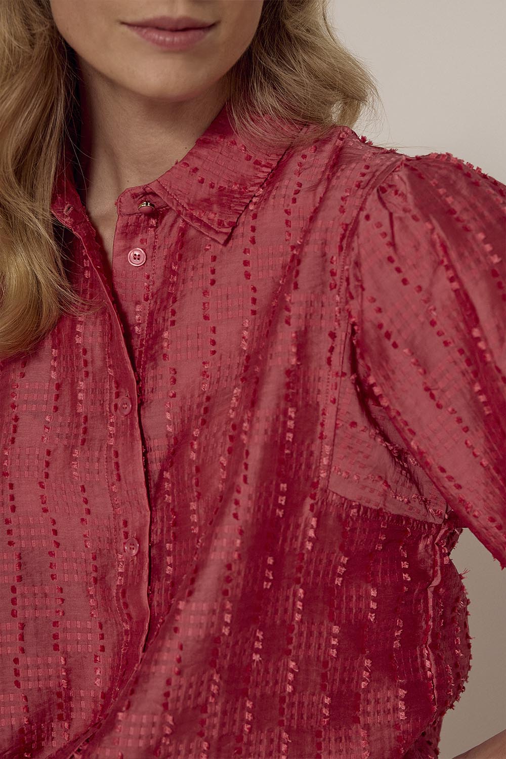 Tramontana Fancy Embroidered Blouse Rosewood