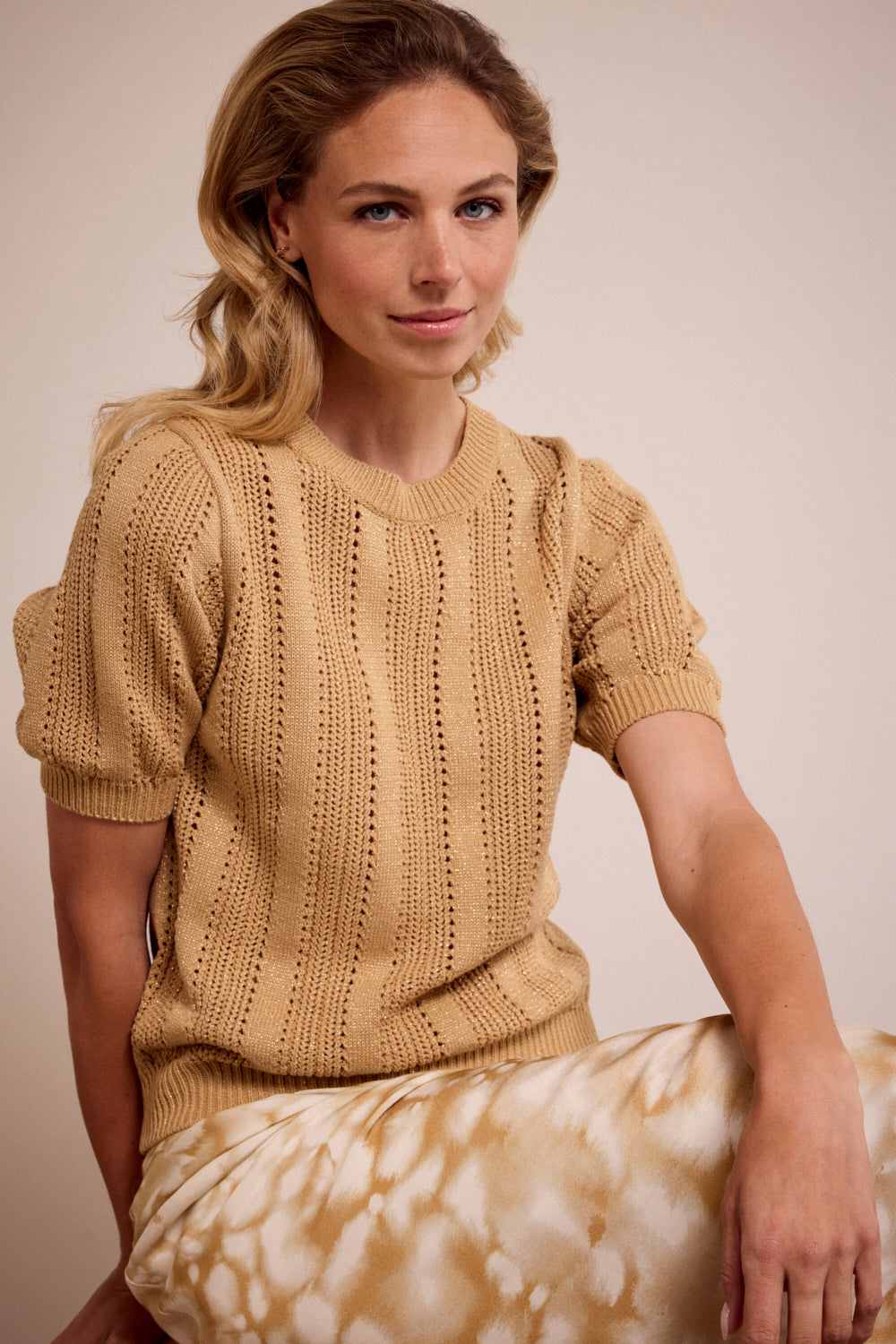 Fancy Stitch Jumper Tramontana Camel