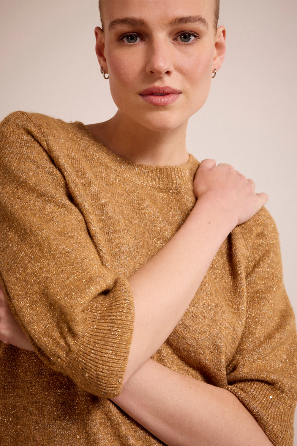 Knitted Sweater Tramontana Camel Melange