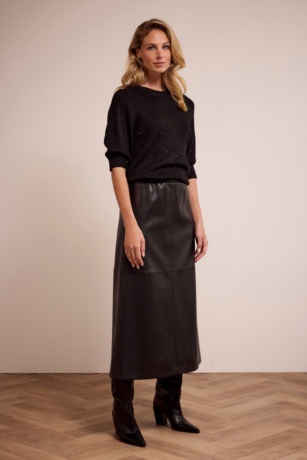 Knitted Sweater Shimmer Tramontana Black Melange