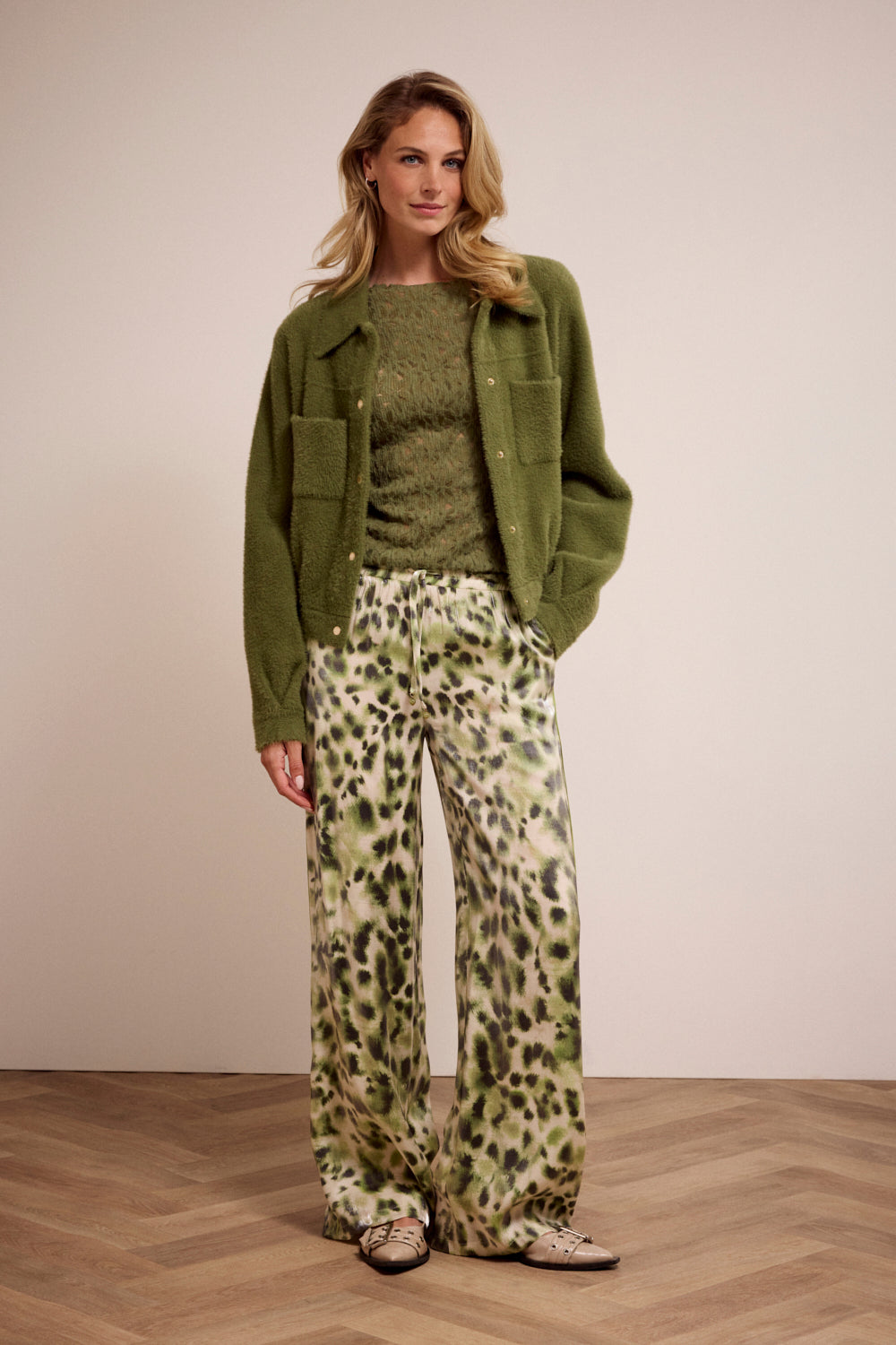 Trousers Tramontana Print Greens
