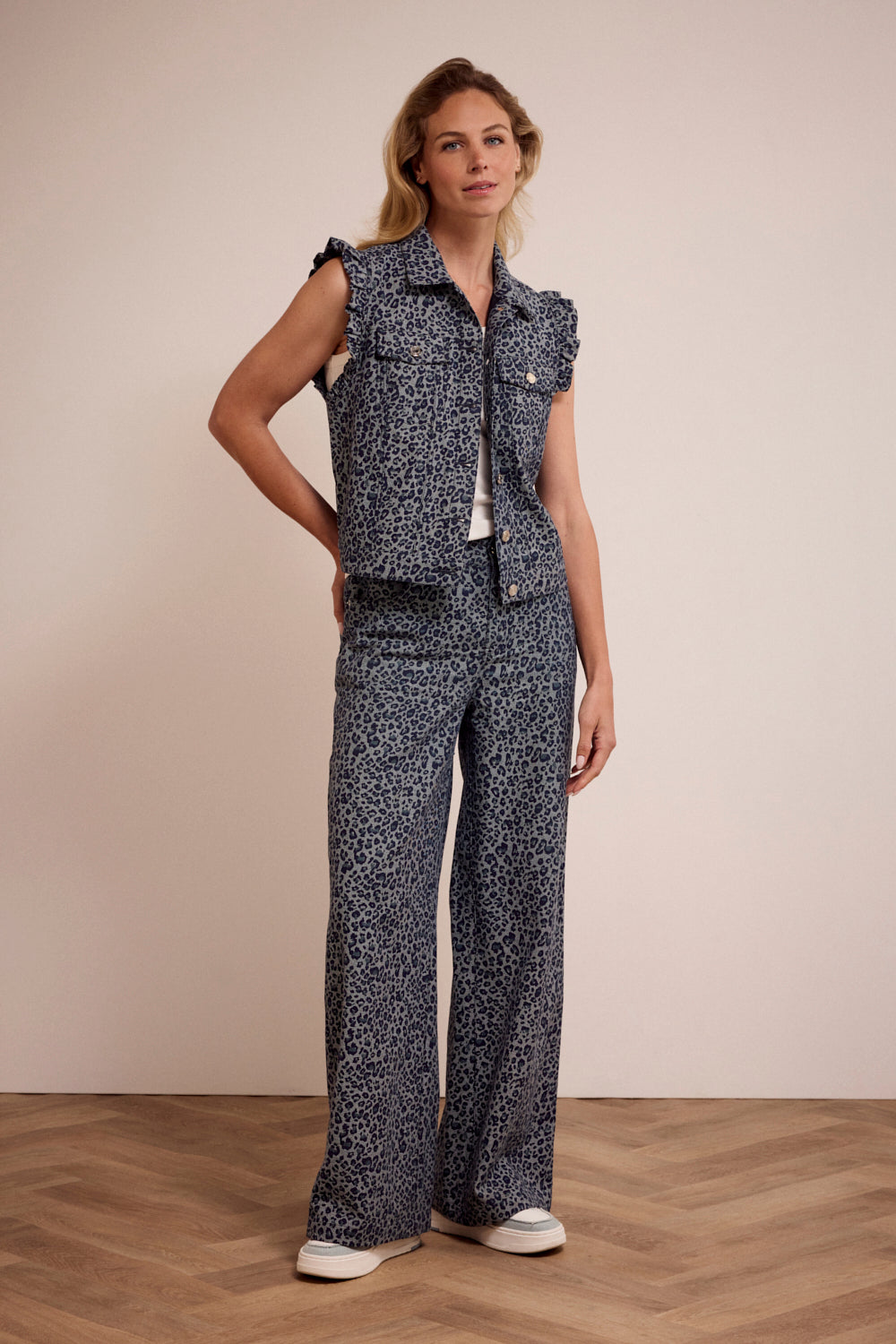 Leopard Denim Trousers Tramontana