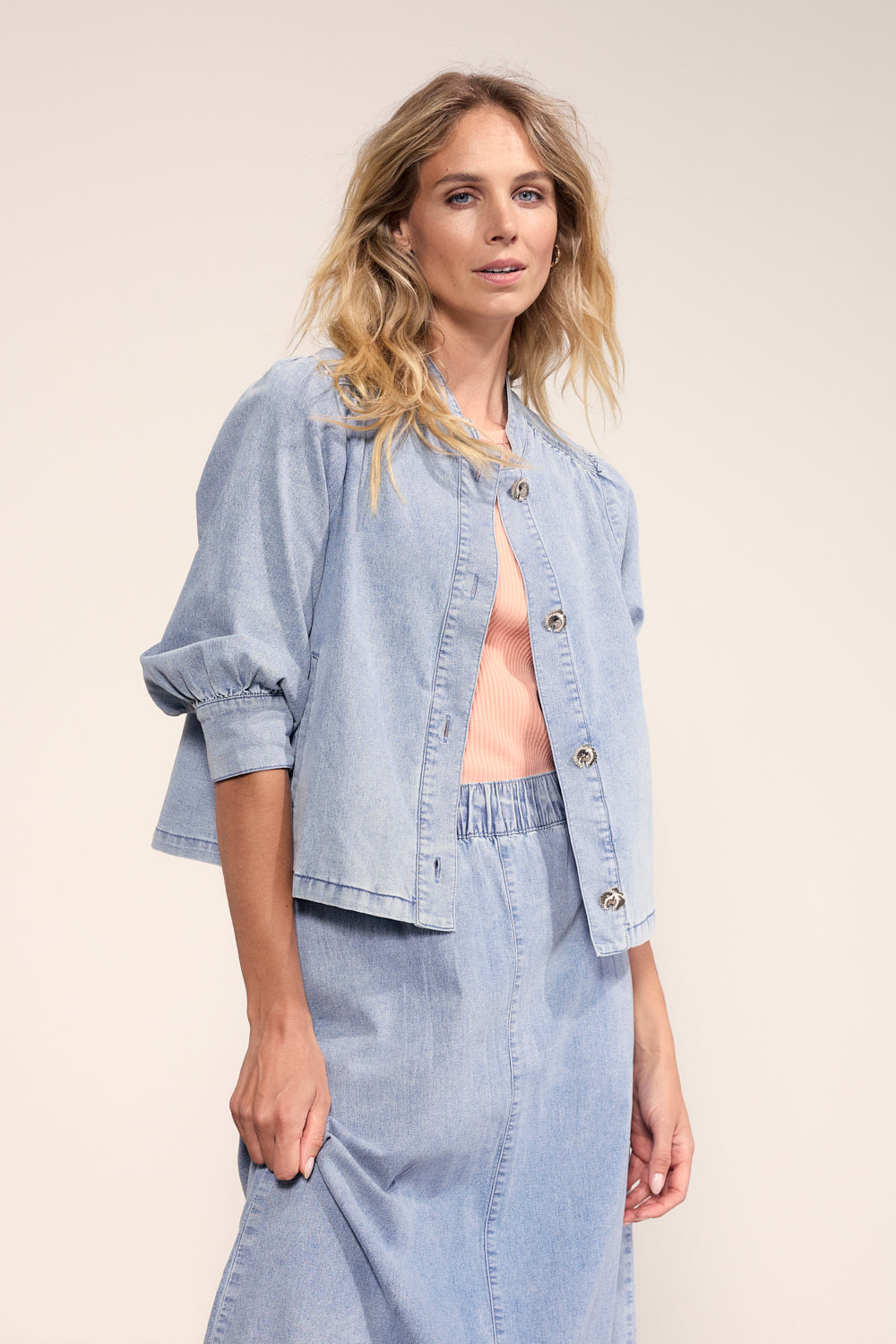 Tramontana Stretch Denim Jacket Light Blue Denim