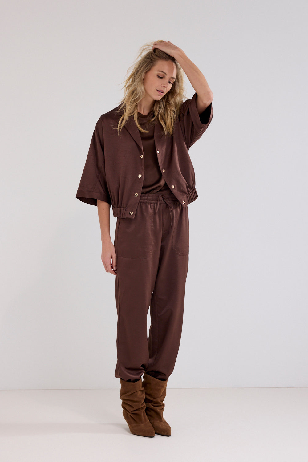 Tramontana Jogger Fit Trouser Chocolate